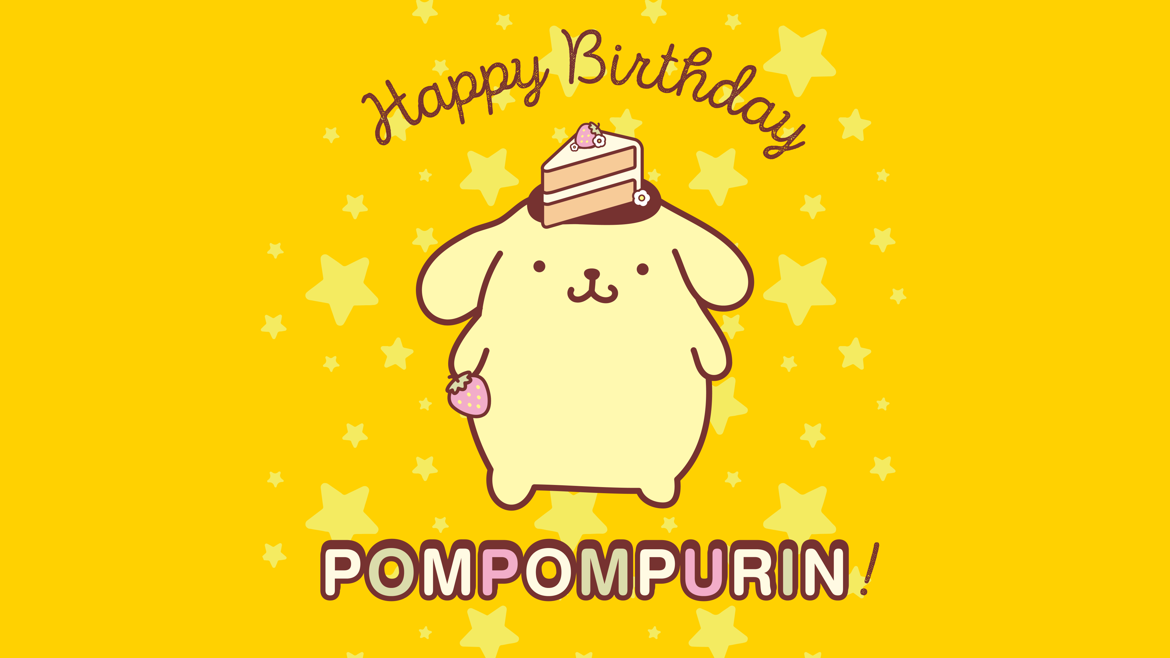 Pompompurin Happy Birthday ultra HD 4K wallpaper