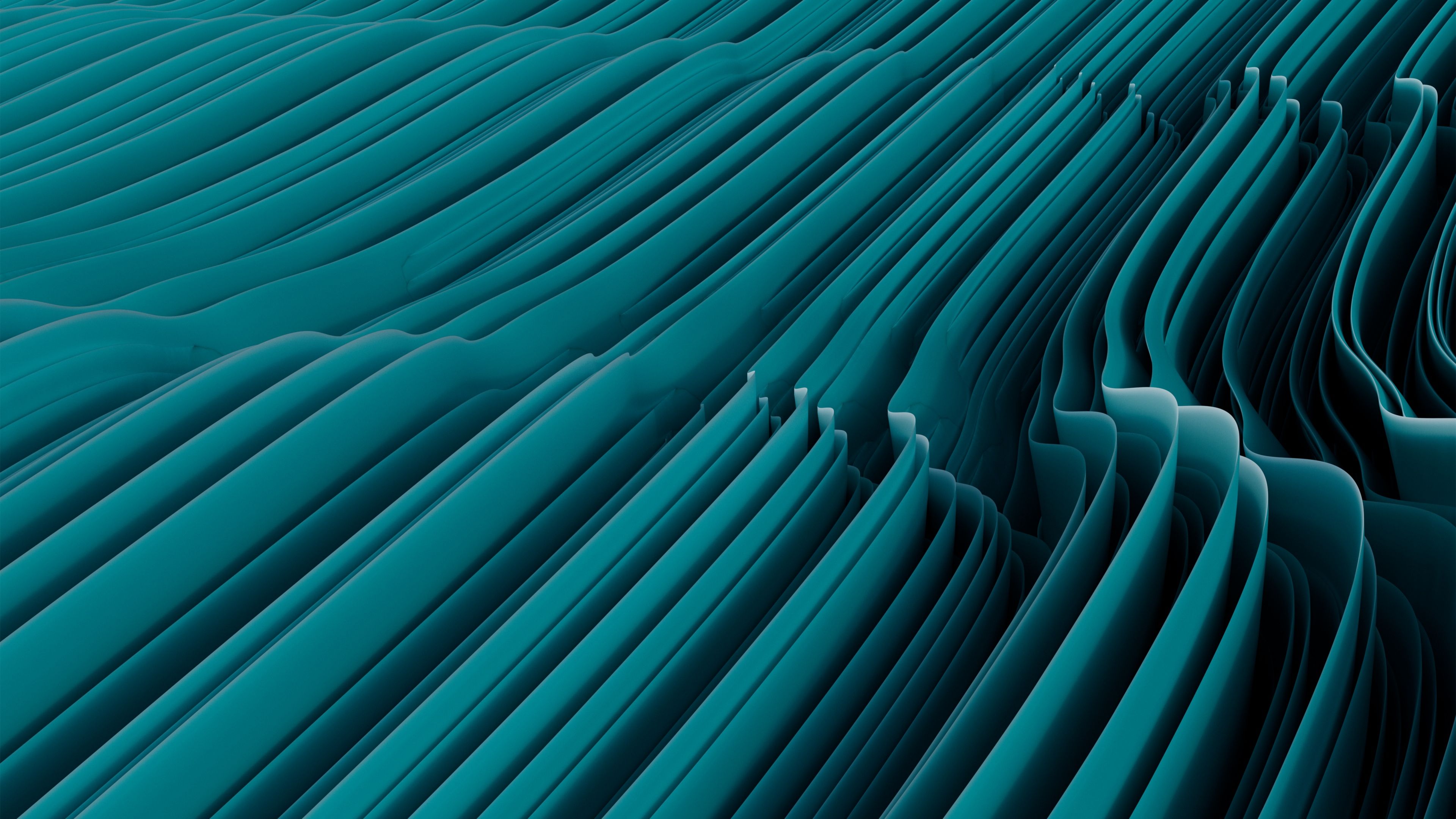 Teal abstract Layers ultra HD 4K wallpaper