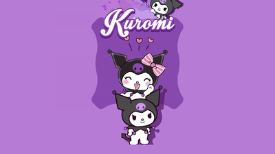 Kuromi Purple background ultra HD 4K wallpaper
