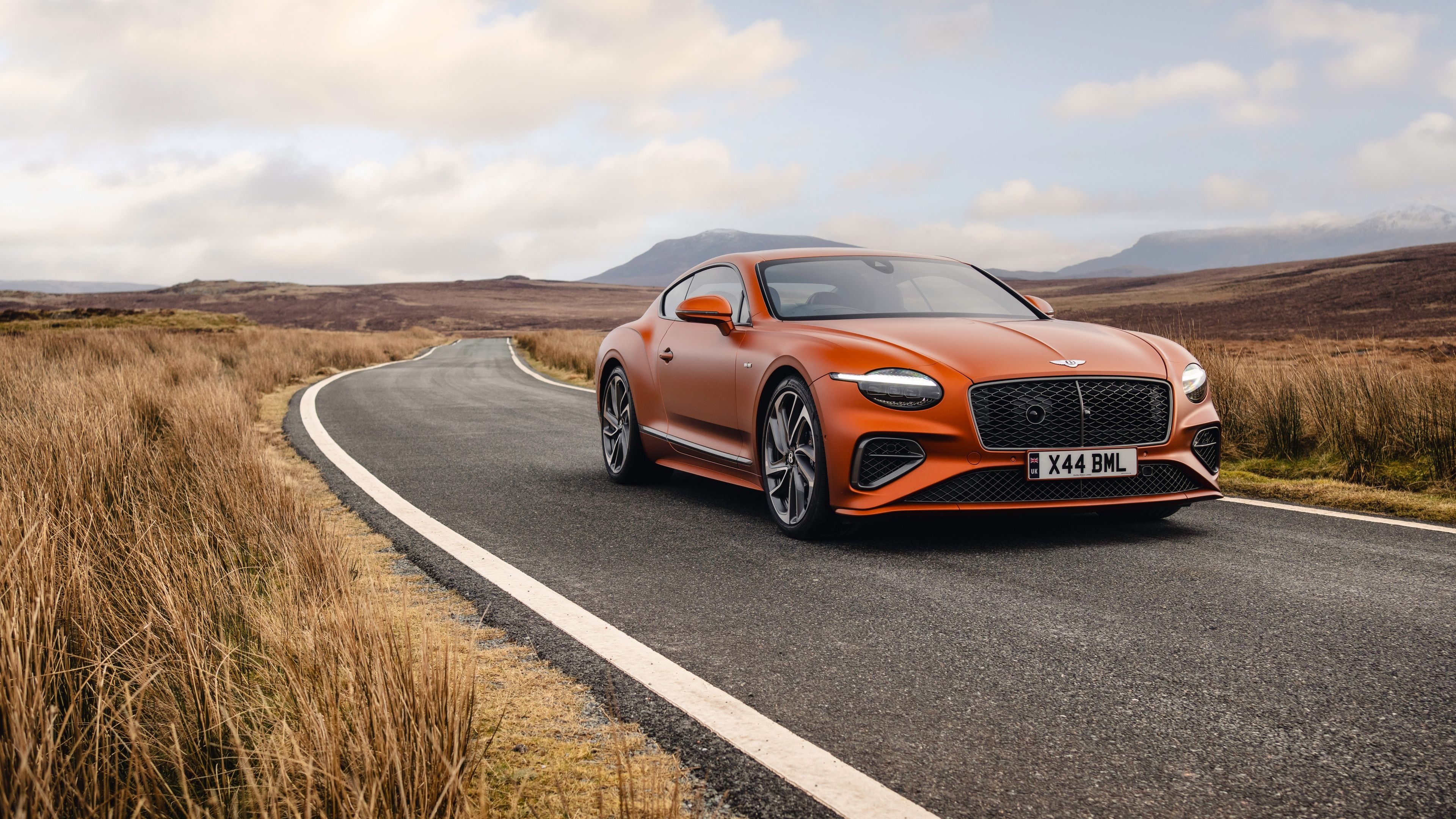 Bentley Continental GT Speed Orange Flame Satin ultra HD 4K wallpaper