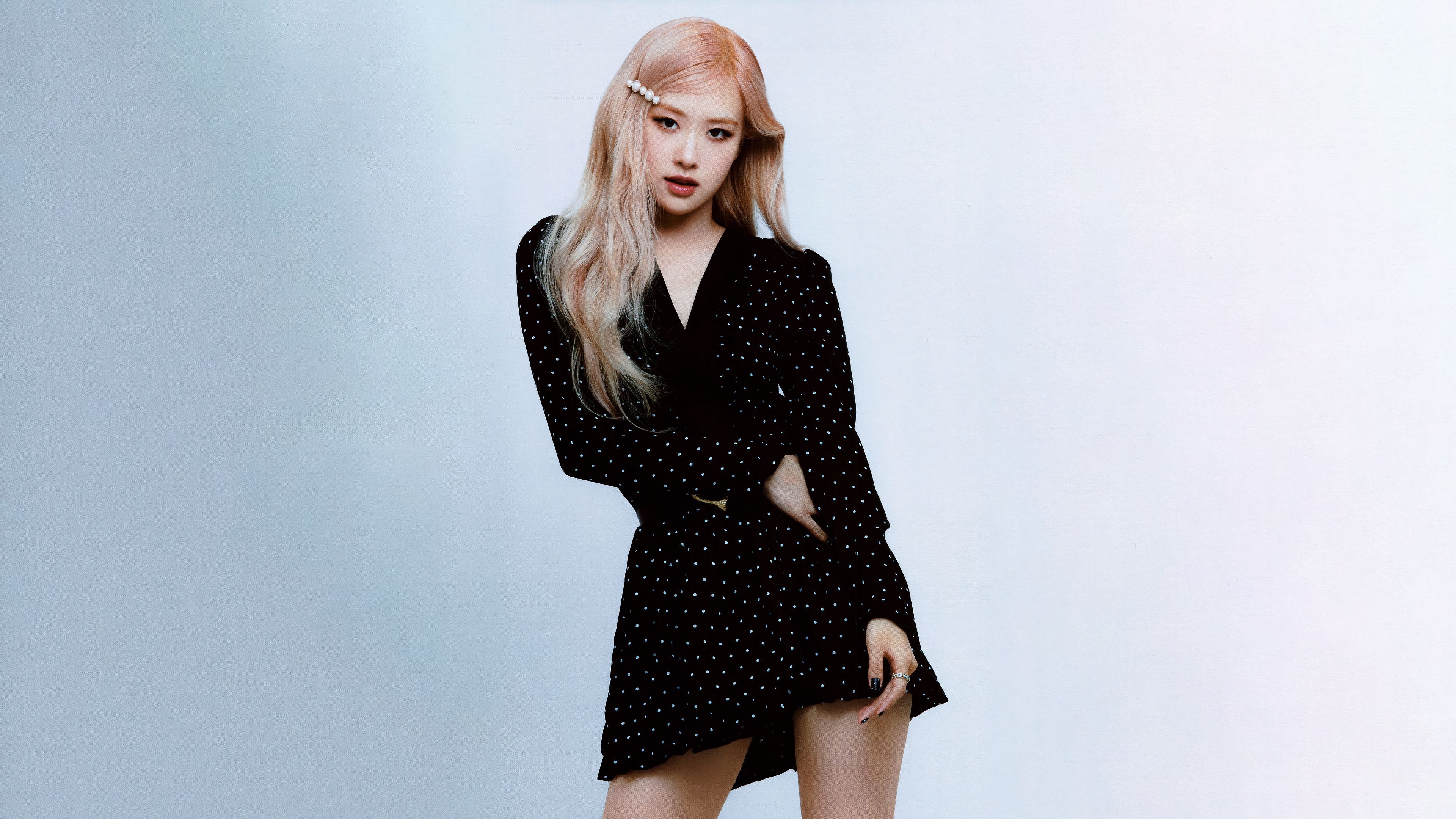 Rose (Blackpink) Black dress ultra HD 4K wallpaper