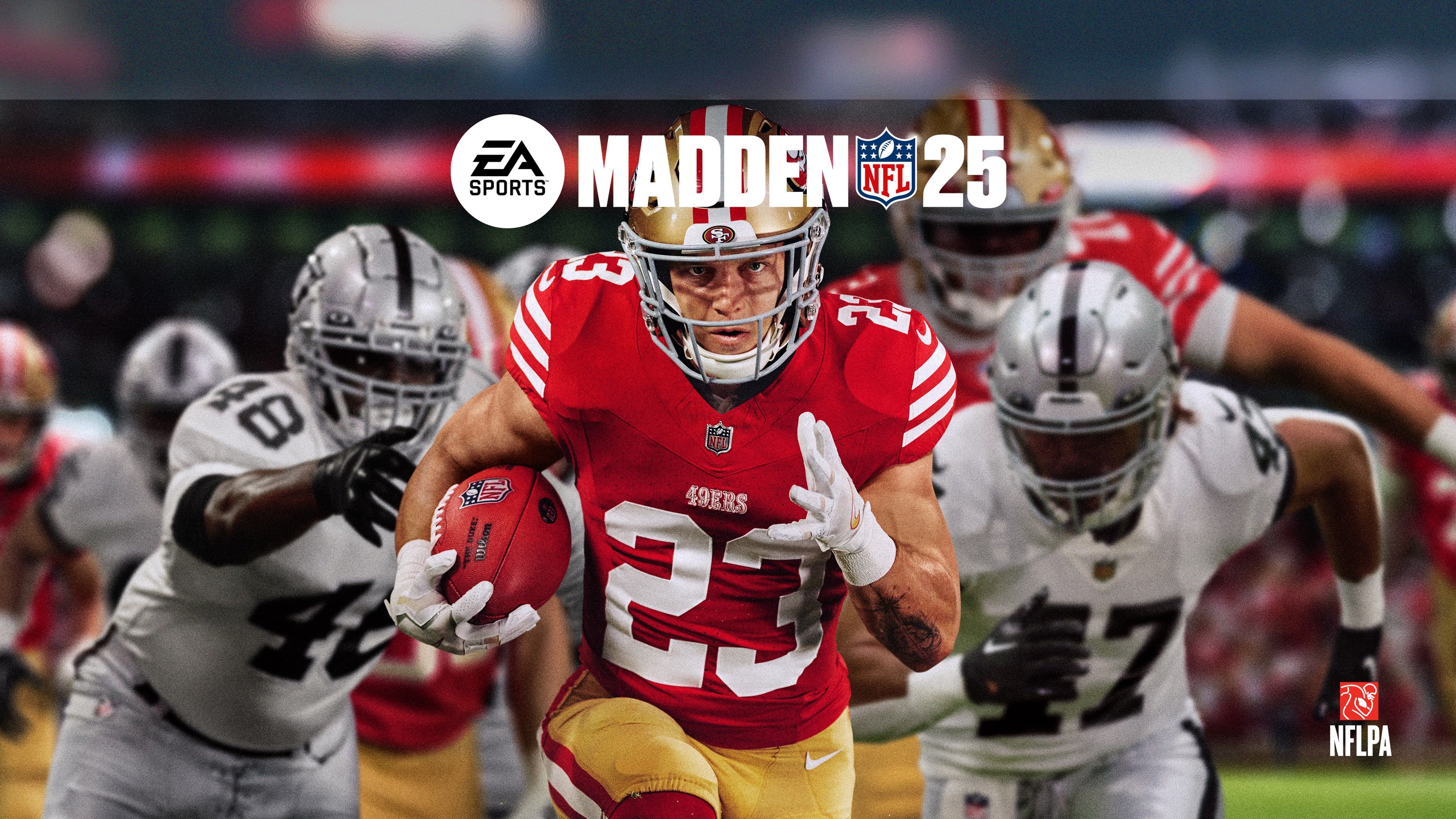 Christian McCaffrey Madden NFL 25 ultra HD 4K wallpaper