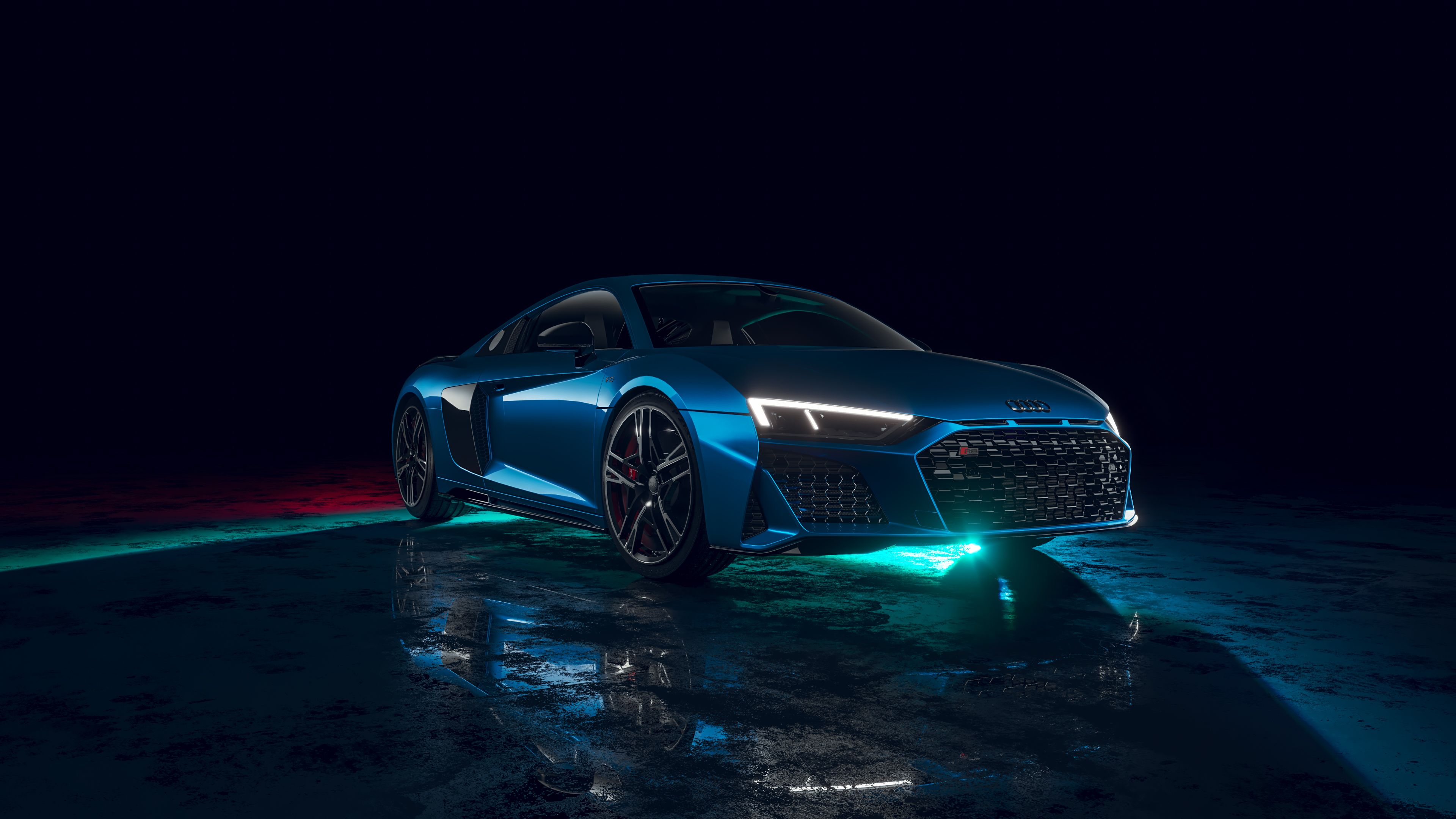 Neon Audi R8 ultra HD 4K wallpaper