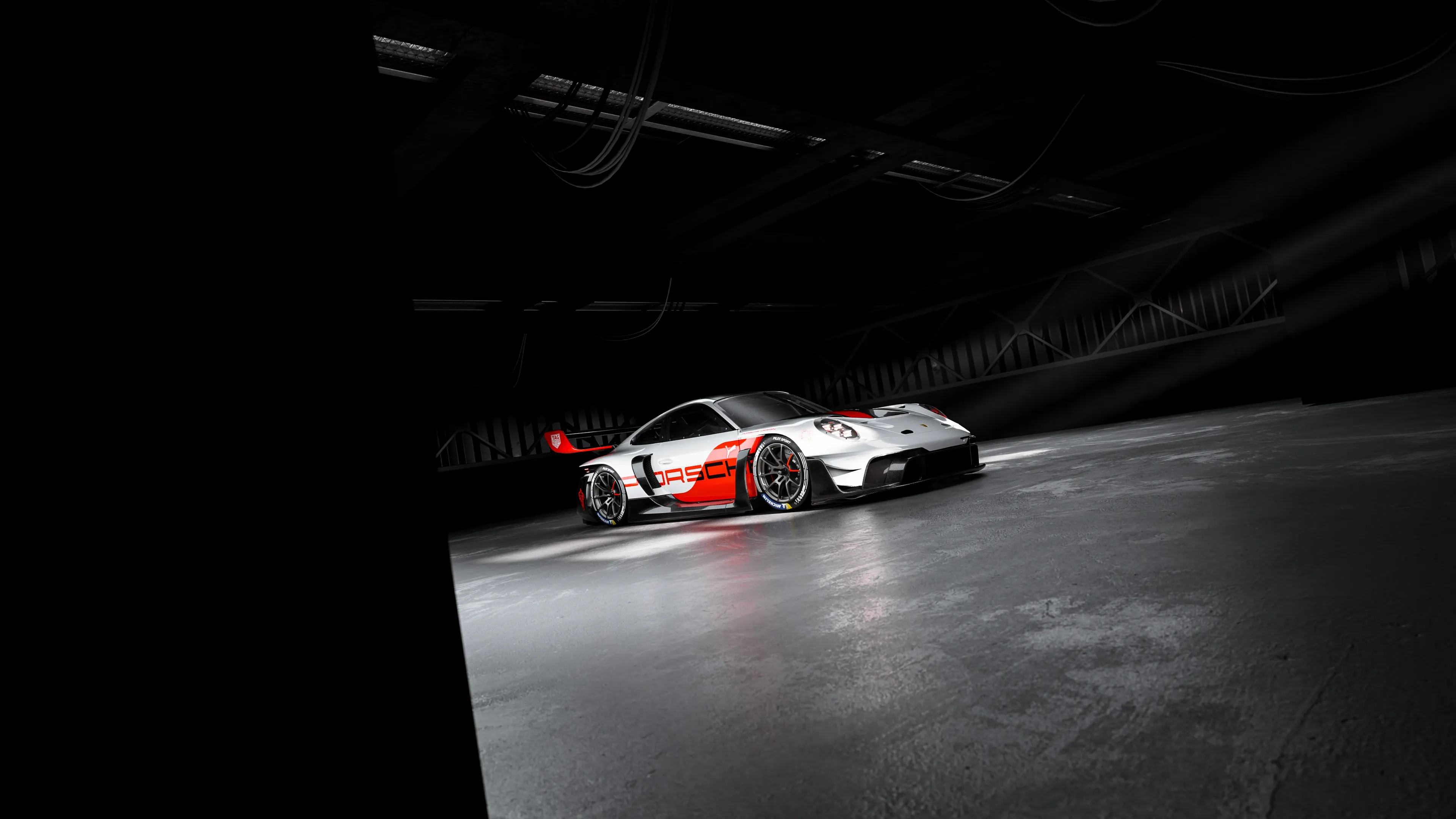Porsche 911 GT3 R rennsport Dark aesthetic ultra HD 4K wallpaper