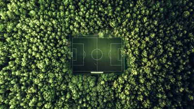 Soccer field Aerial view ultra HD 4K wallpaper