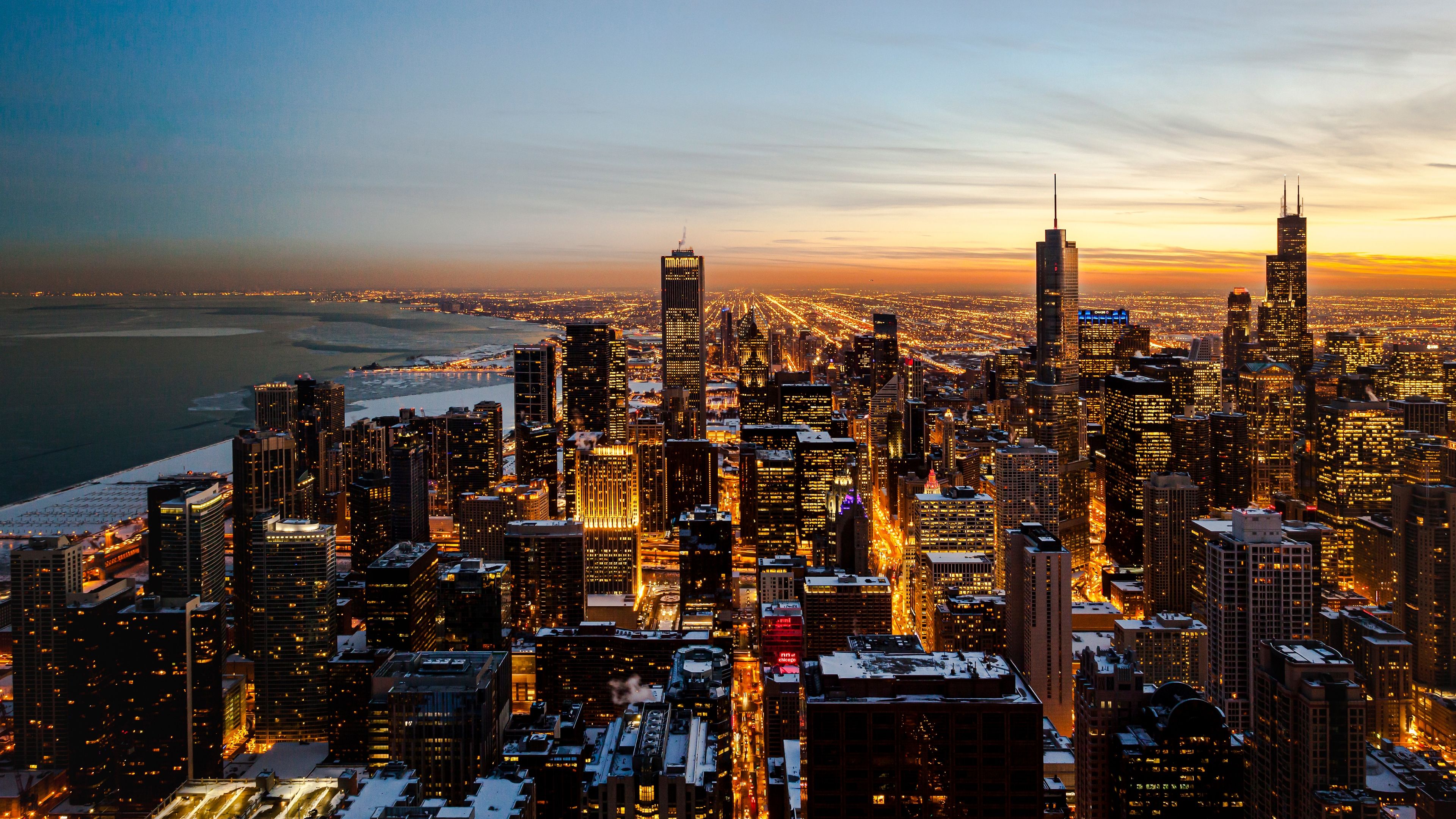 Chicago Downtown ultra HD 4K wallpaper