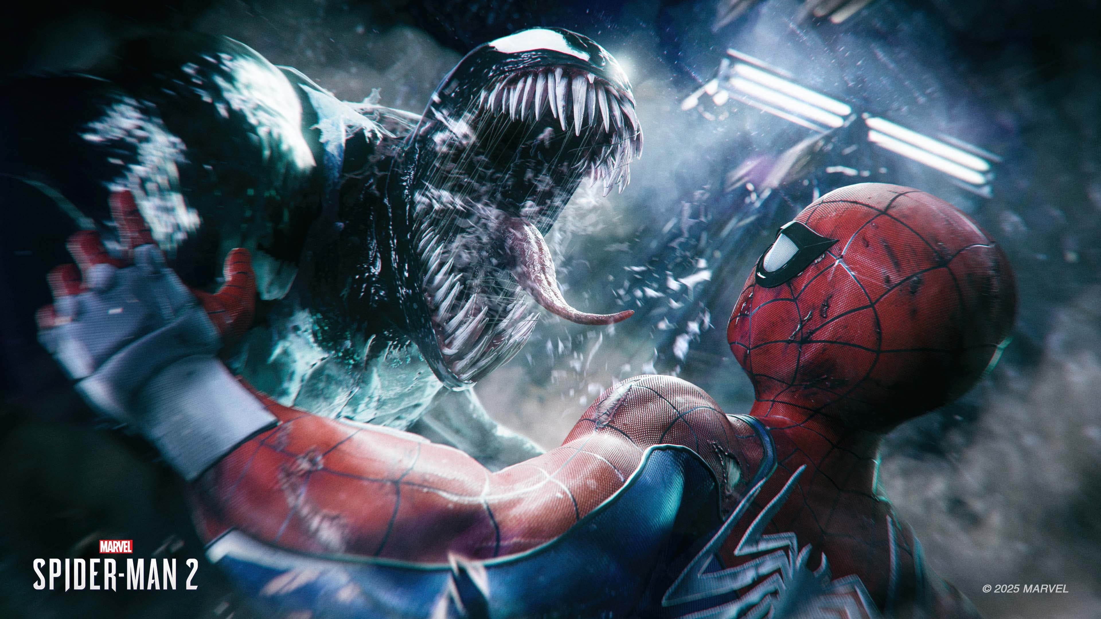 Venom vs Spiderman Marvel's Spider-Man 2 ultra HD 4K wallpaper