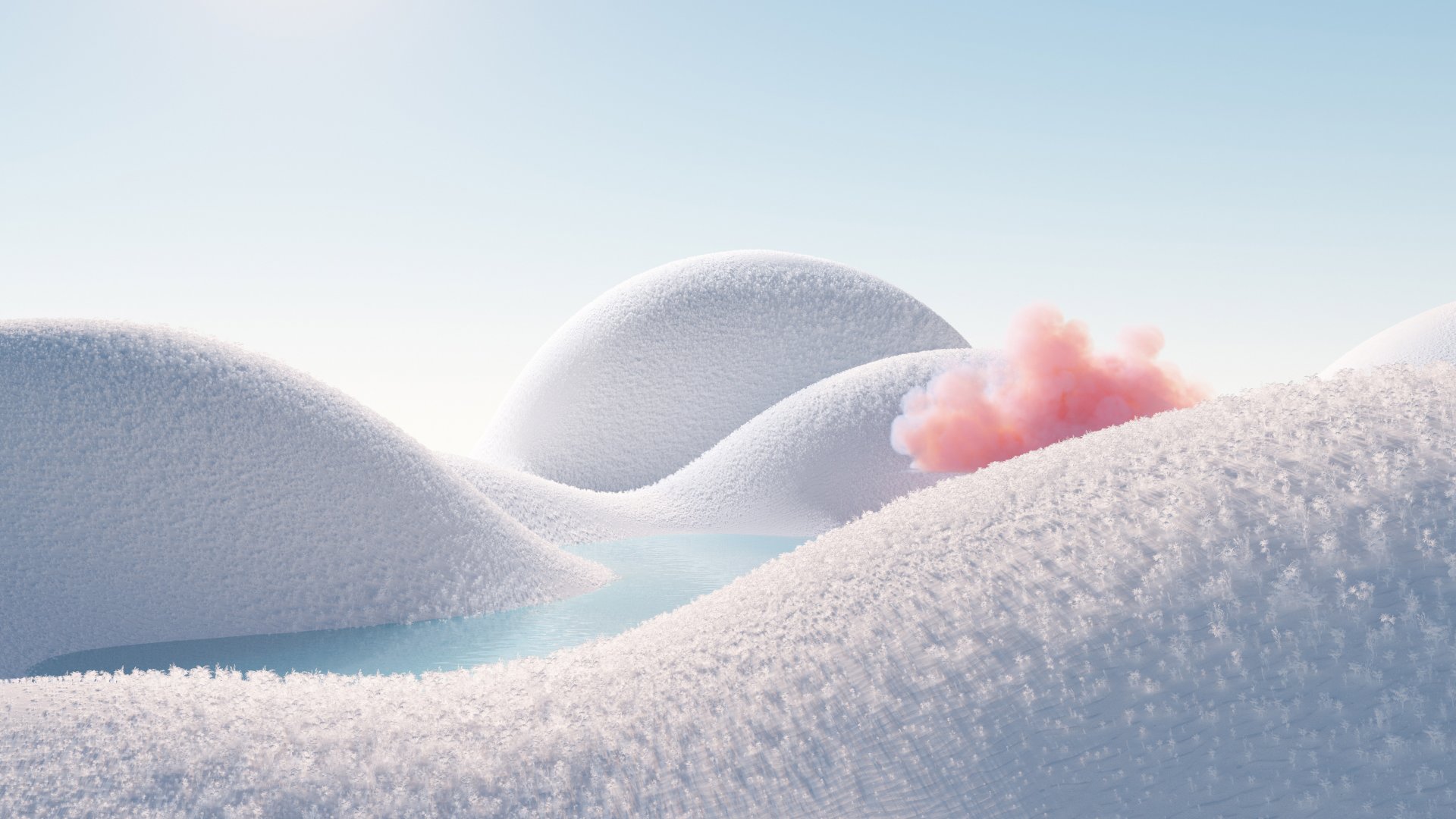 High Resolution Ground Render White aesthetic Landscape 4K Wallpaper | Pixground