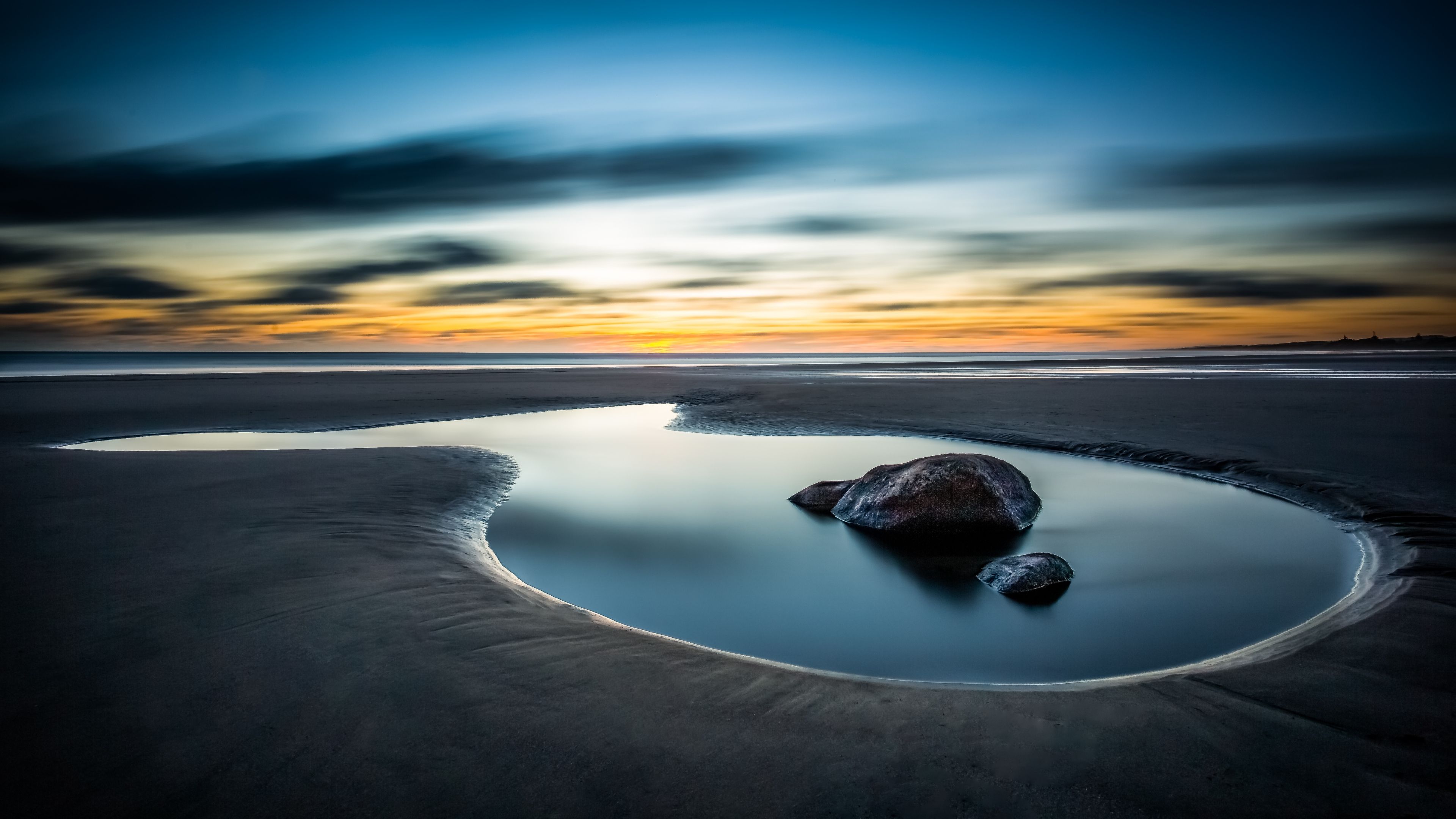 Tide pool Beach ultra HD 4K wallpaper