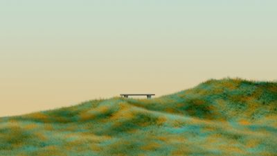 Green landscape Bench ultra HD 4K wallpaper