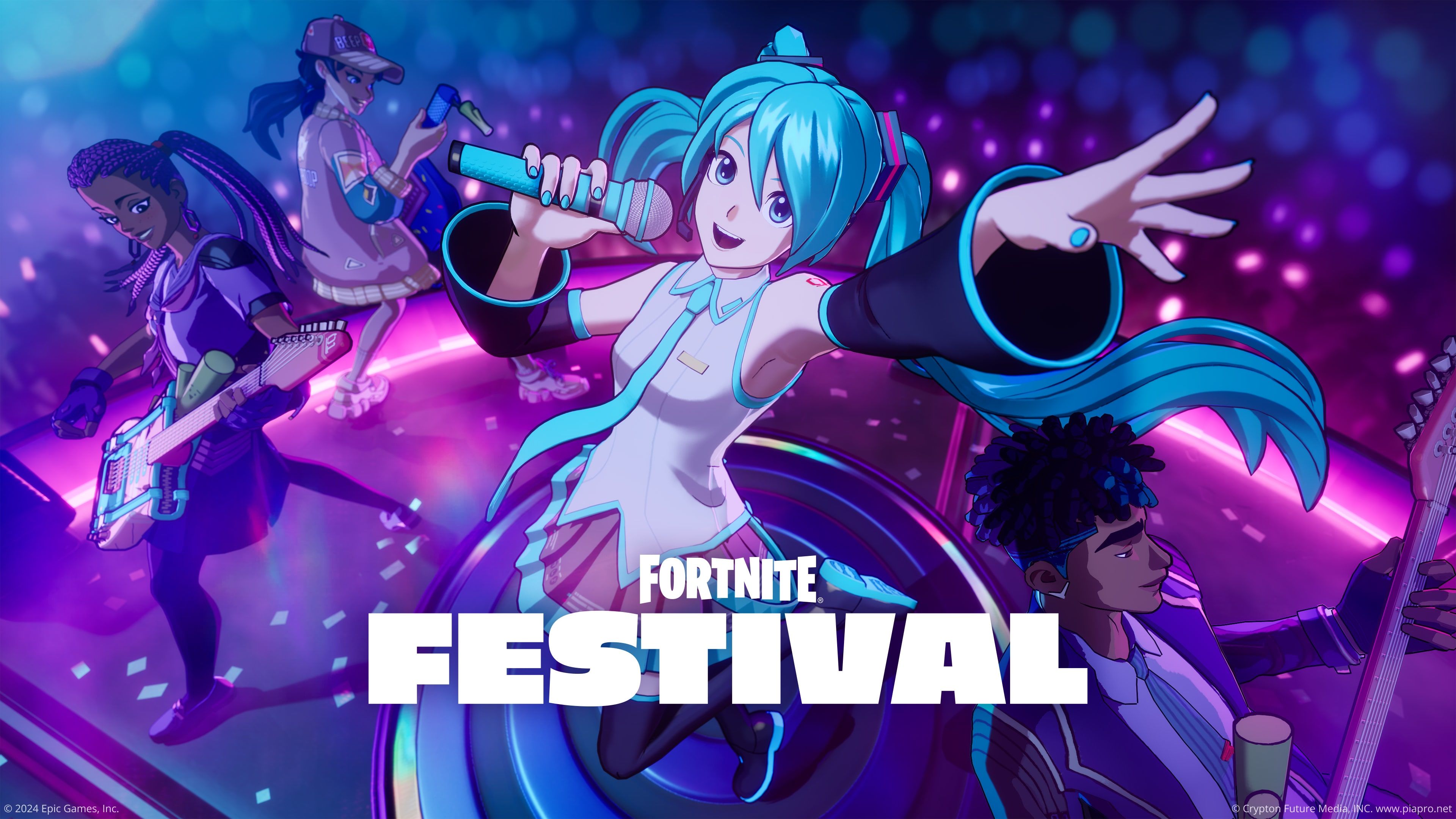 Fortnite Festival Hatsune Miku ultra HD 4K wallpaper