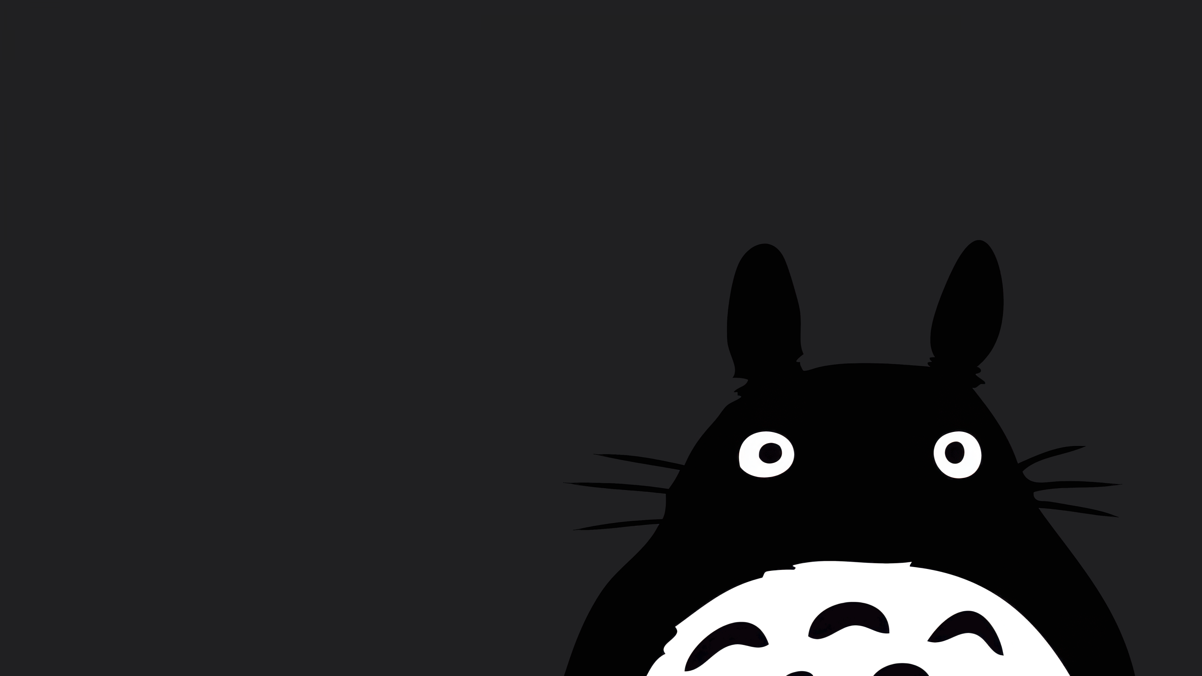 Totoro Minimalist ultra HD 4K wallpaper