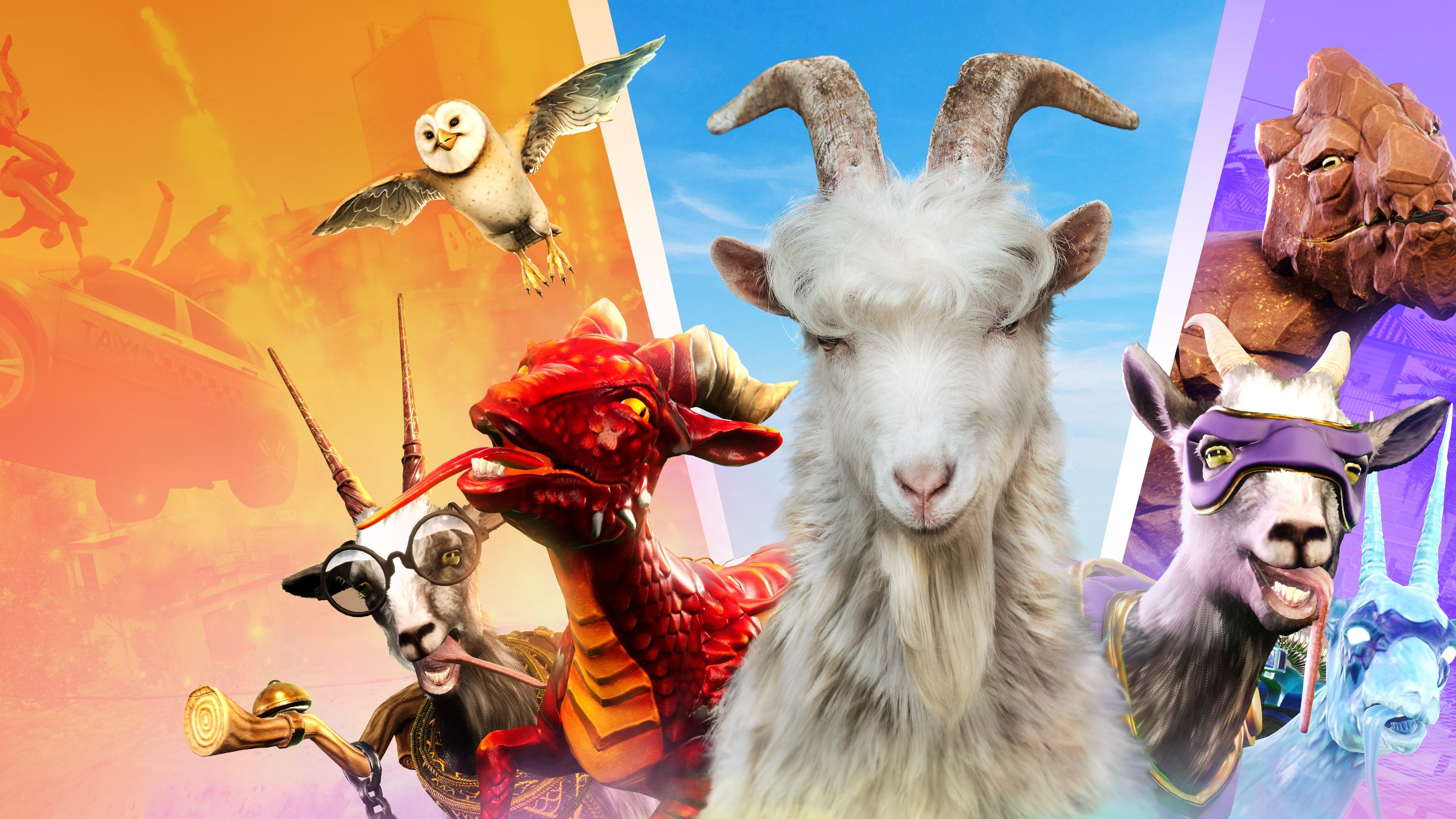 Goat Simulator 3 Key Art ultra HD 4K wallpaper