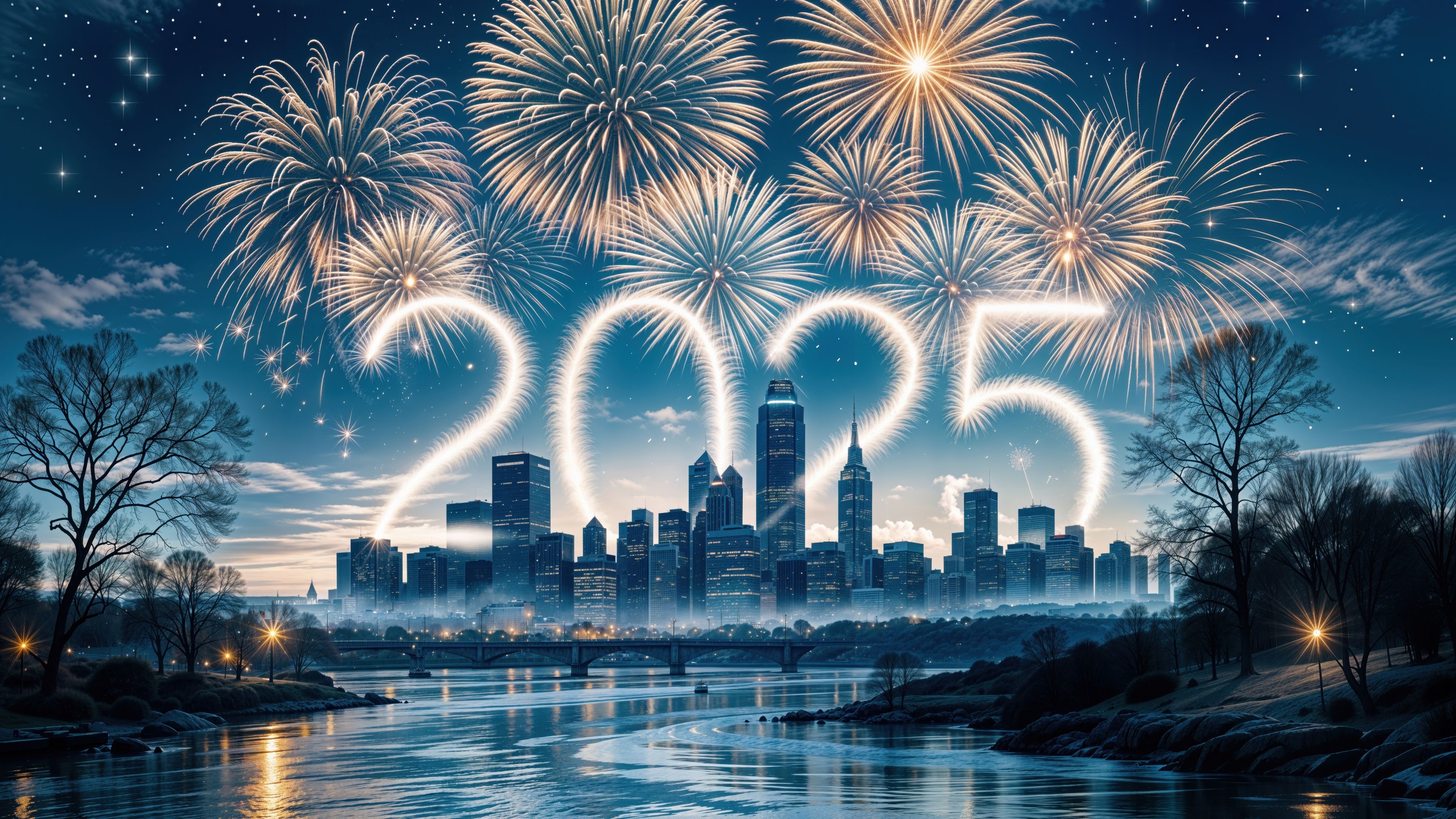 2025 New Year New York City ultra HD 4K wallpaper