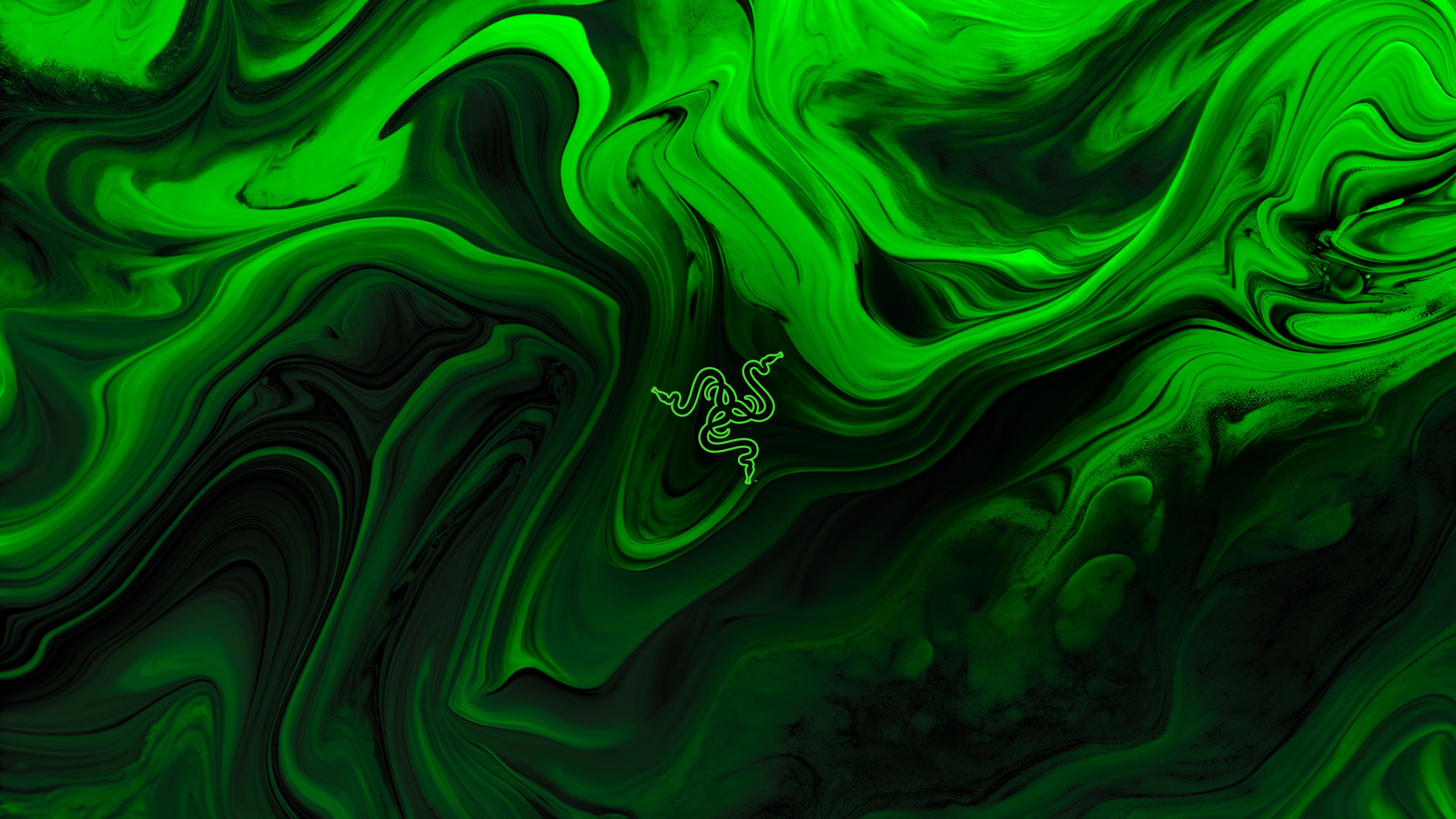 Razer Green abstract ultra HD 4K wallpaper