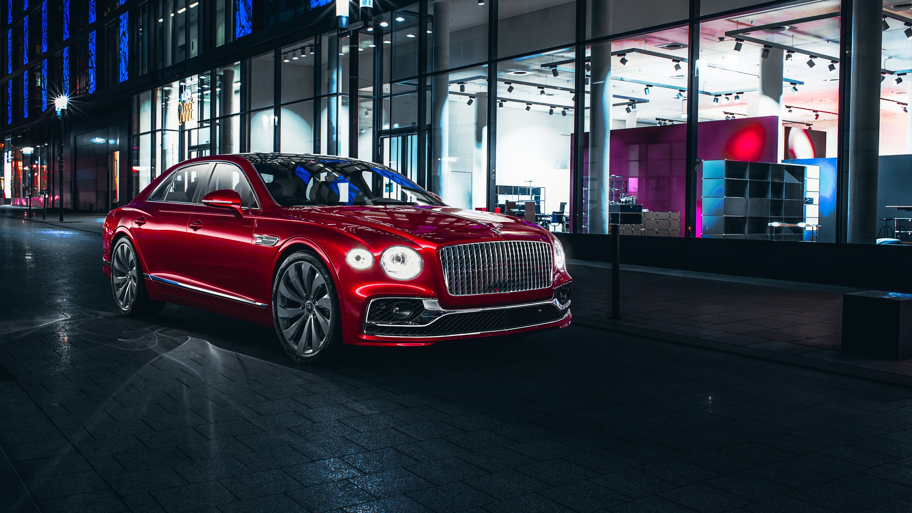 Bentley Flying Spur Red cars ultra HD 4K wallpaper