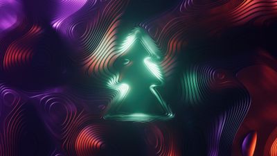Christmas tree Abstract art ultra HD 4K wallpaper