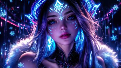 Dream girl Neon art ultra HD 4K wallpaper
