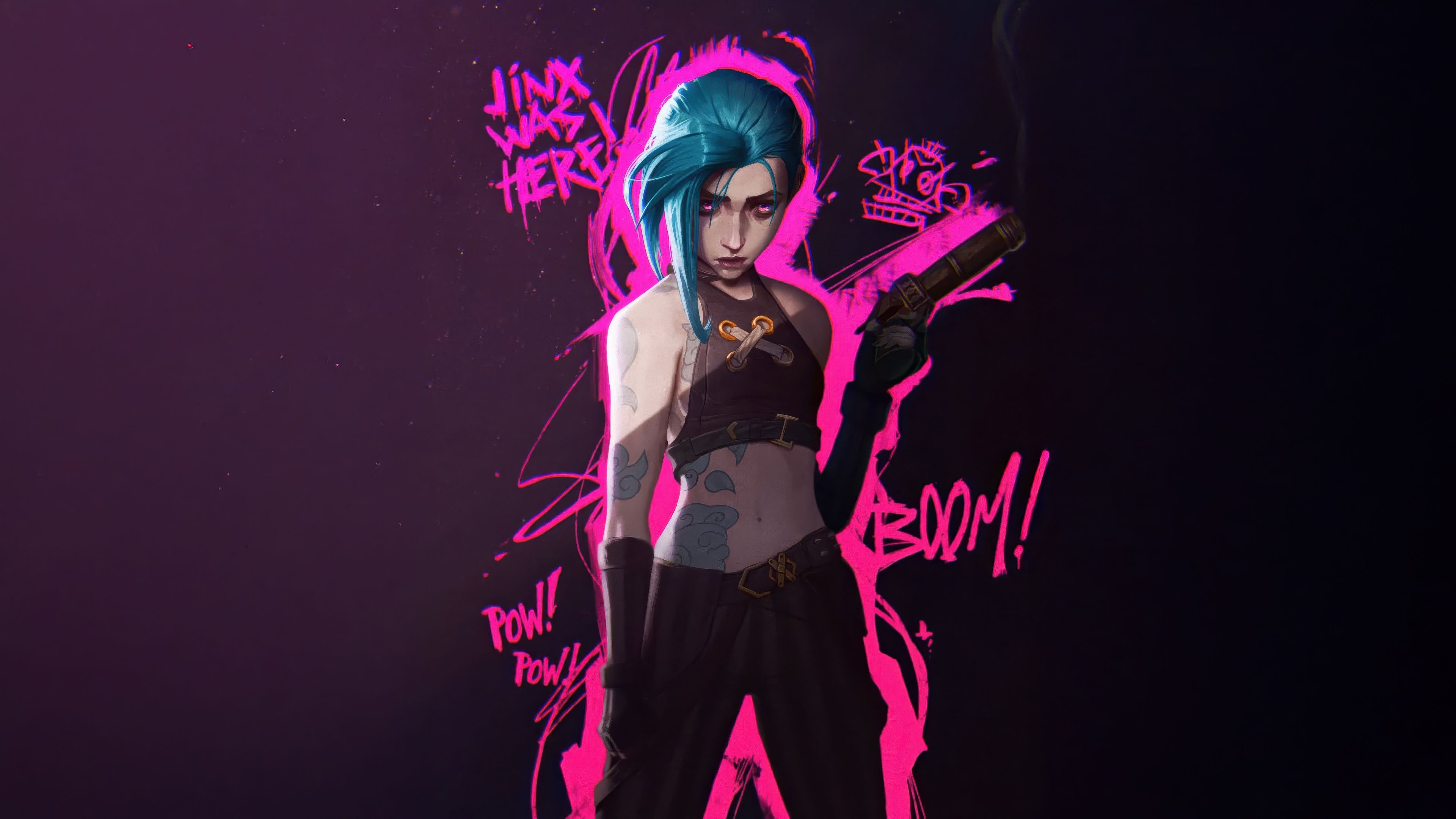 Jinx Pink aesthetic ultra HD 4K wallpaper