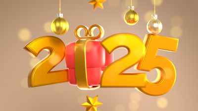 2025 New Year Typography ultra HD 4K wallpaper