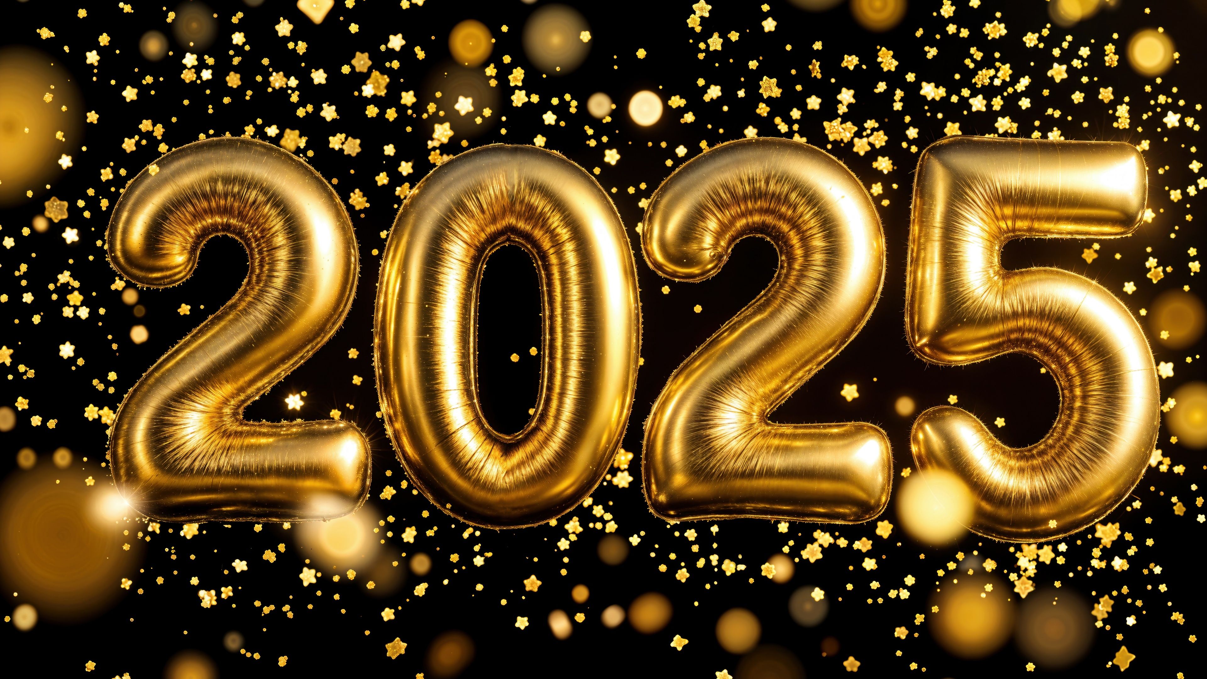 2025 Foil balloons ultra HD 4K wallpaper