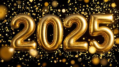 2025 Foil balloons ultra HD 4K wallpaper