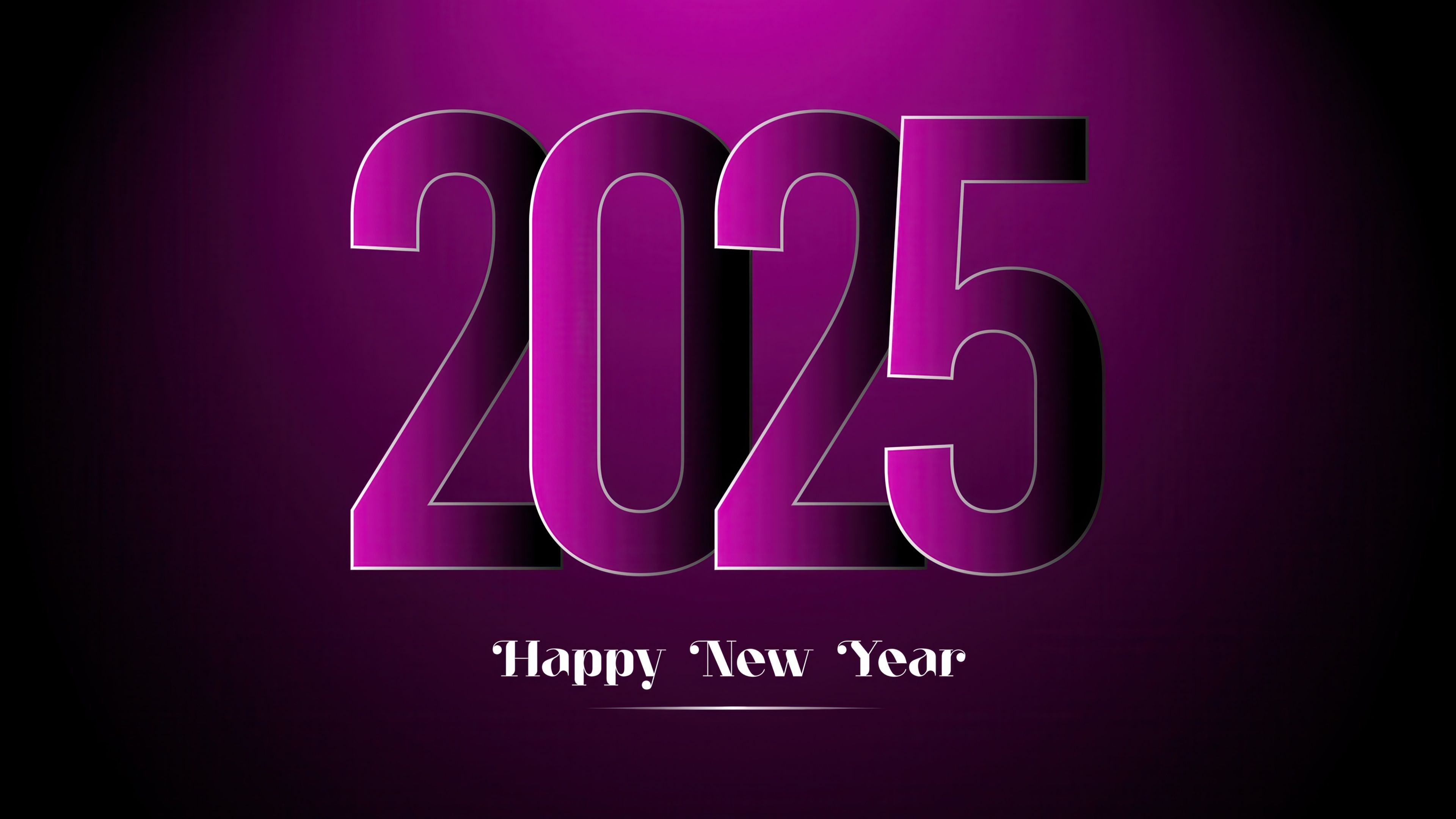 2025 New Year Purple background 4K Wallpaper | Pixground
