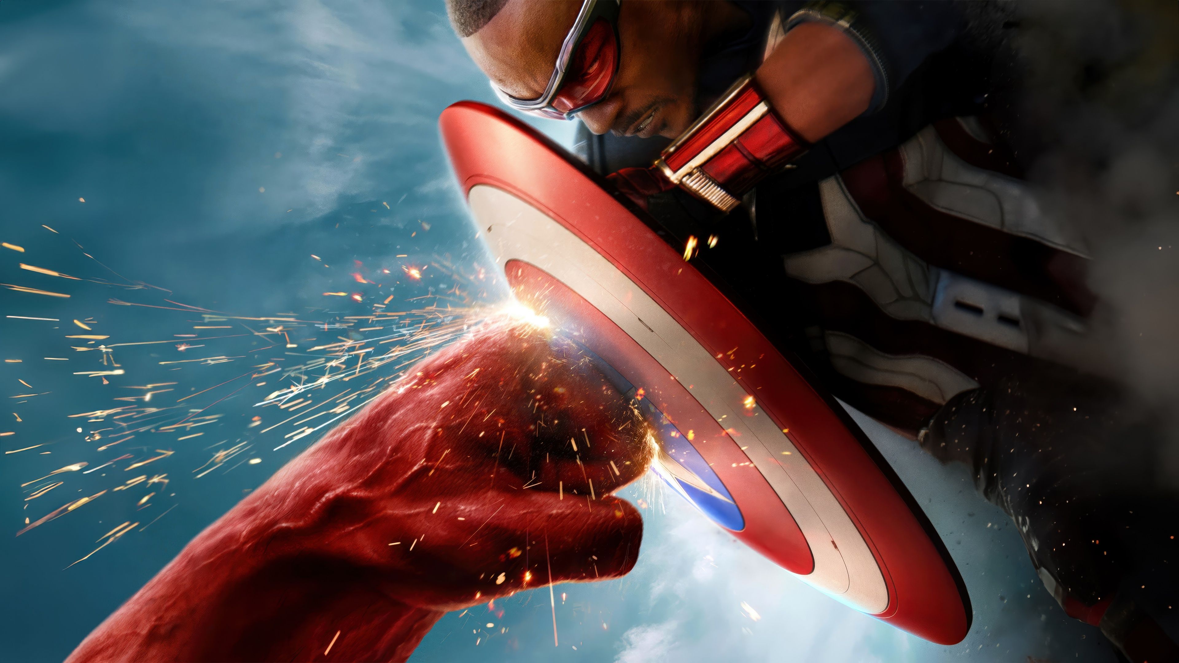 Red Hulk vs Captain America ultra HD 4K wallpaper