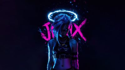 Jinx (Arcane) Neon art ultra HD 4K wallpaper