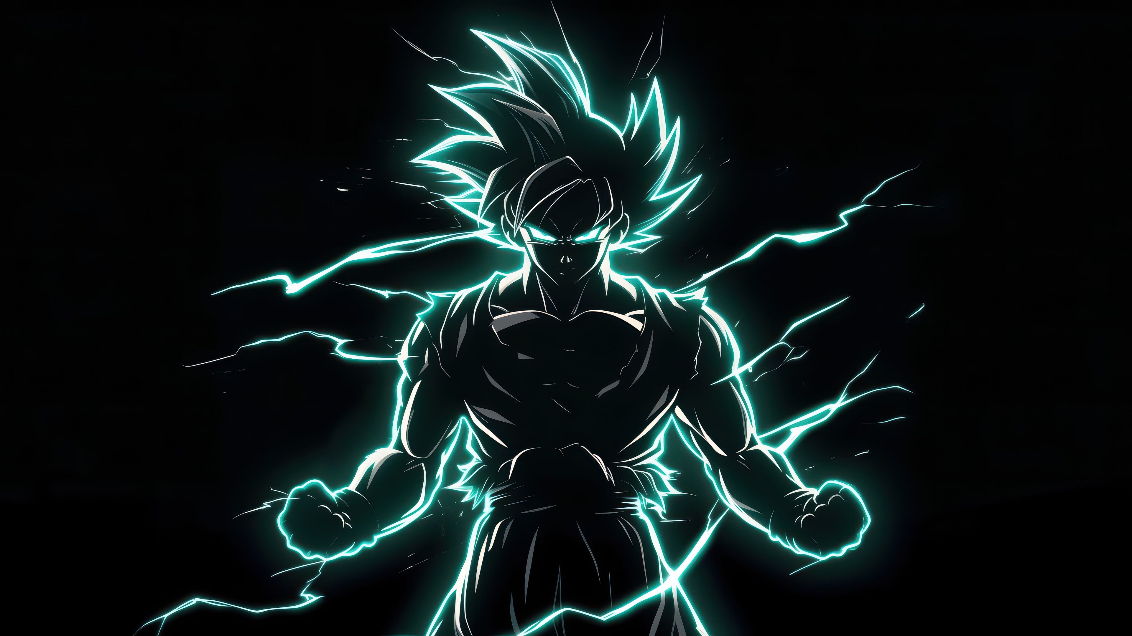 Ultra Instinct Goku Neon art ultra HD 4K wallpaper