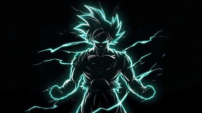 Ultra Instinct Goku Neon art ultra HD 4K wallpaper