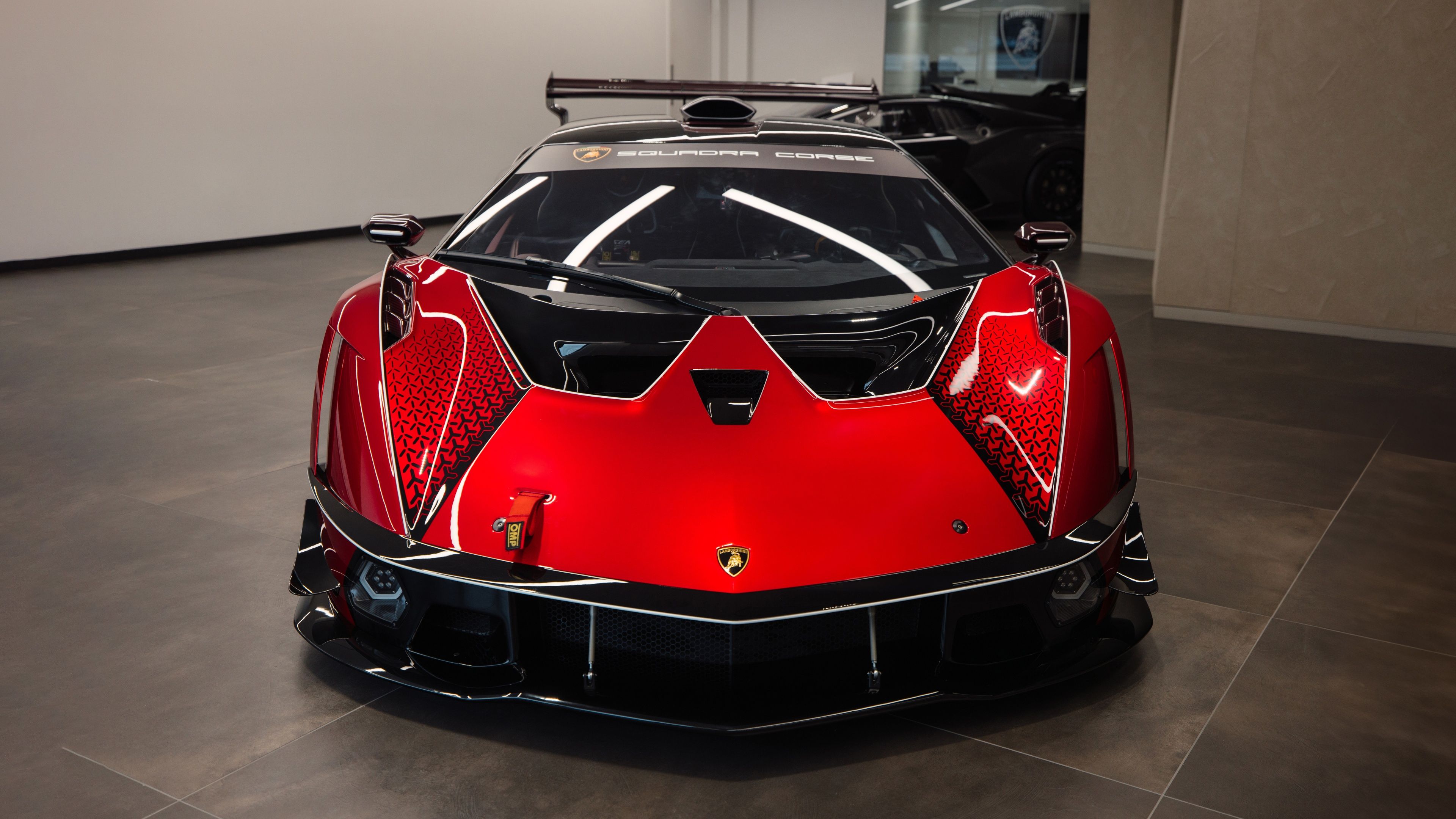 Lamborghini Essenza SCV12 Red aesthetic ultra HD 4K wallpaper