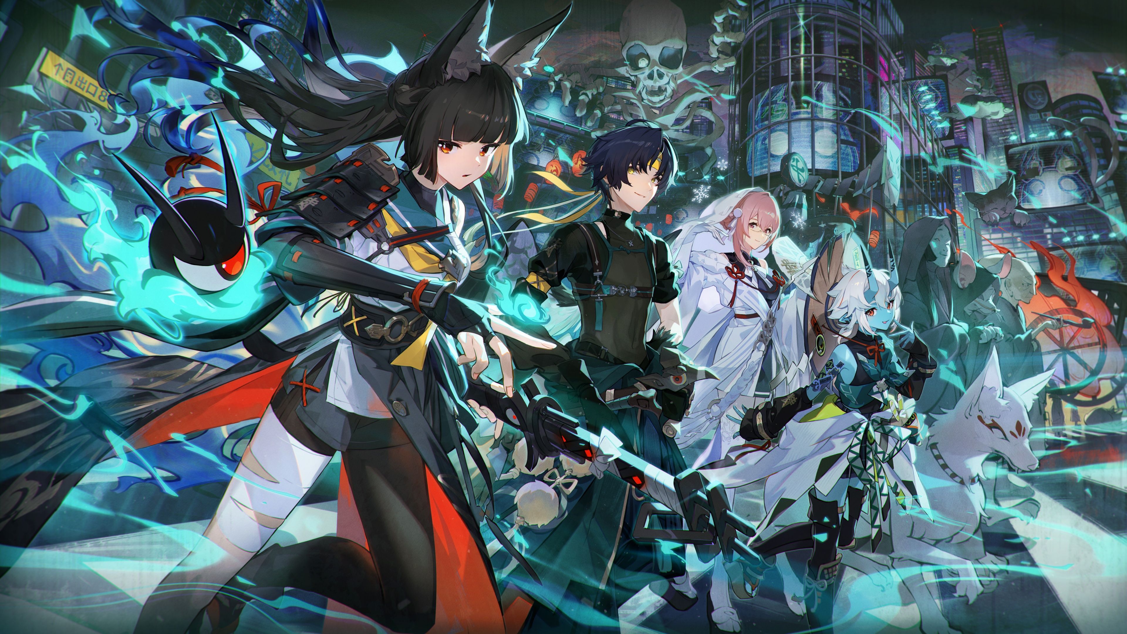 Zenless Zone Zero Halloween art ultra HD 4K wallpaper
