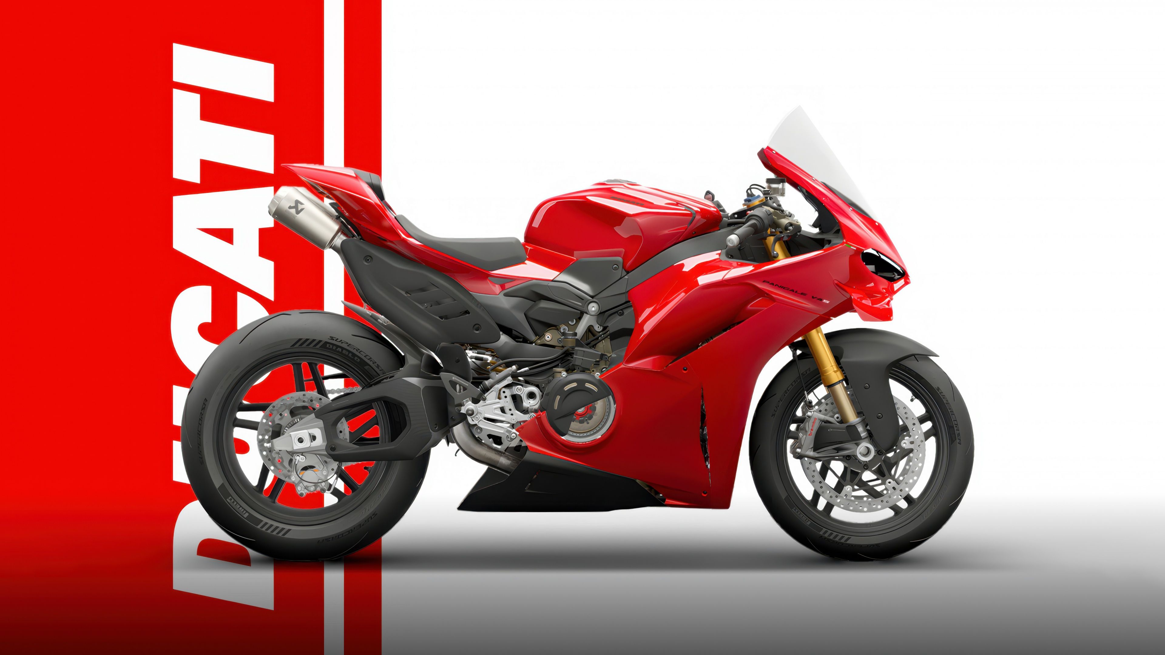 Ducati Panigale V4 S Red aesthetic ultra HD 4K wallpaper