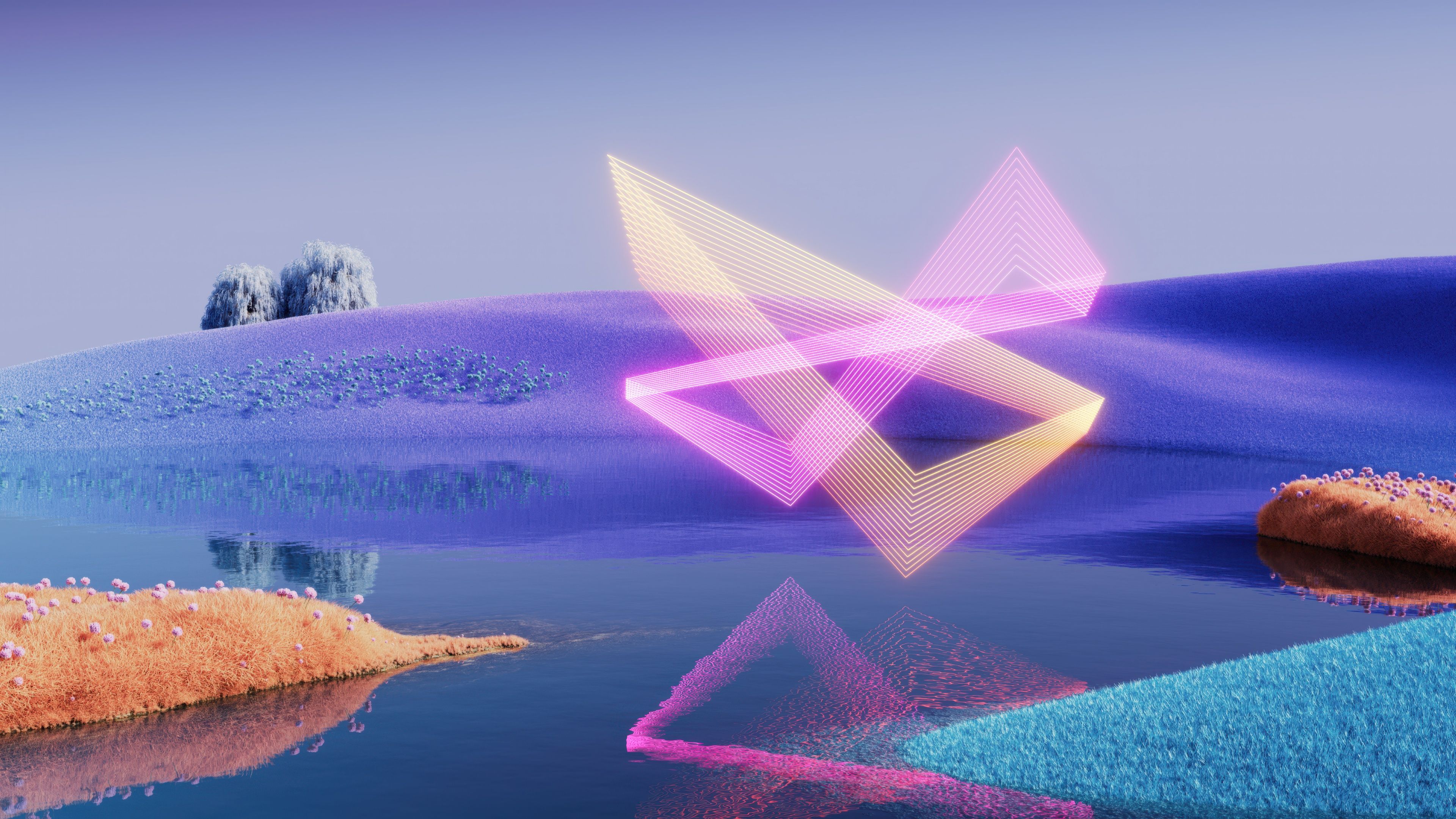 Geometric Reflection ultra HD 4K wallpaper