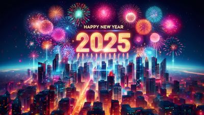 2025 New Year celebrations ultra HD 4K wallpaper