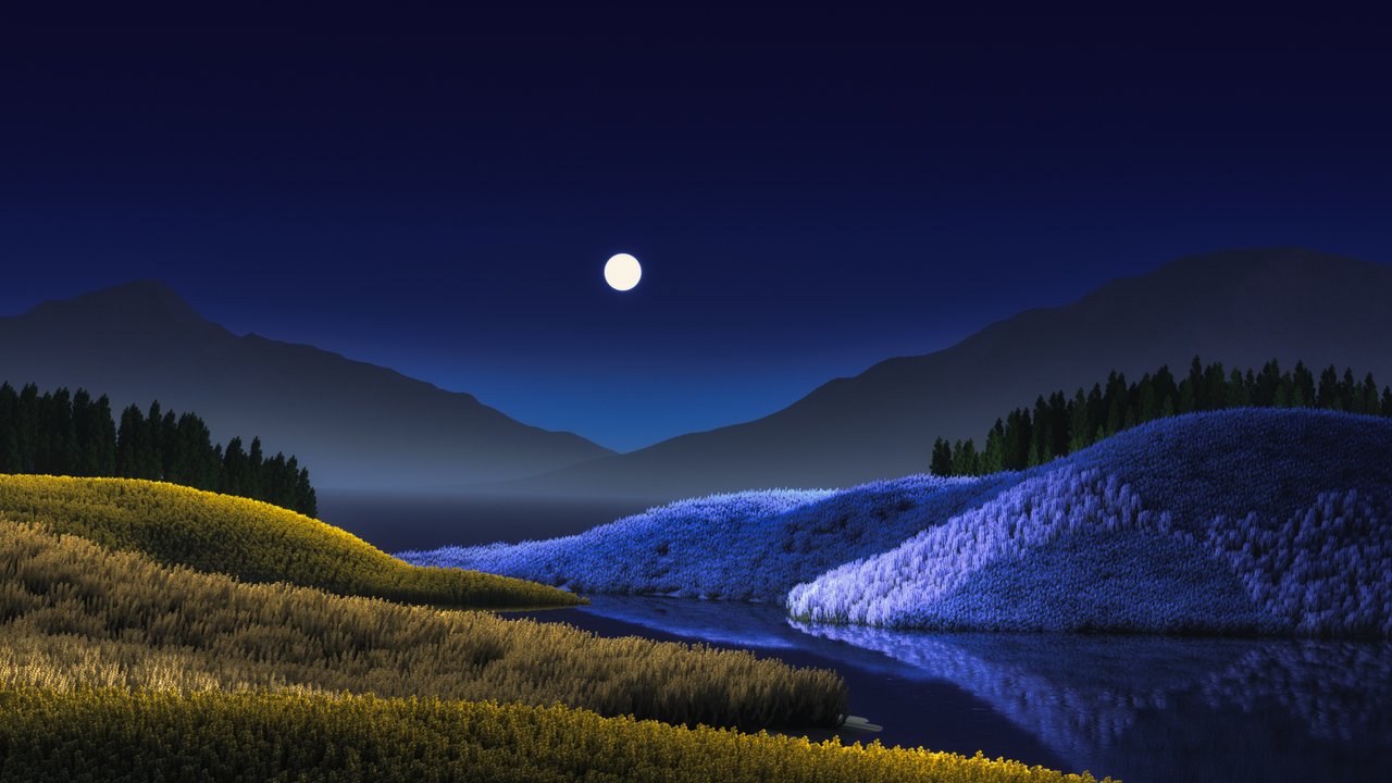 Windows 11 Night Scenery 4K Wallpaper