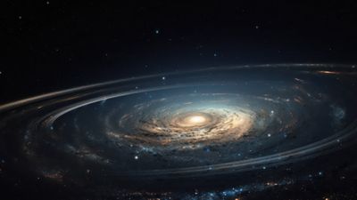 A Spiral Galaxy With Stars 4K Wallpaper