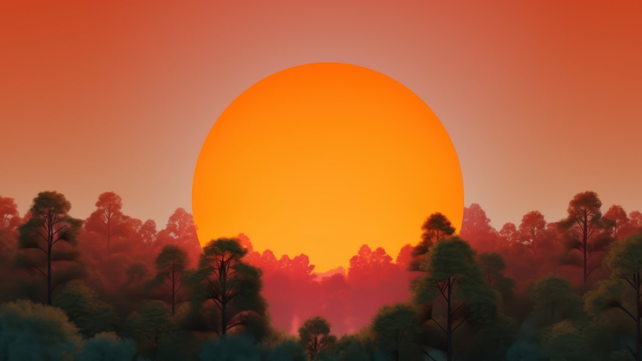 Sunset In The Forest 4K Wallpaper