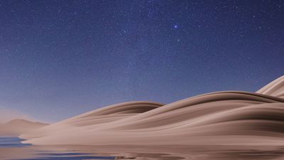 Desert Nightscape Scenery 4K Wallpaper