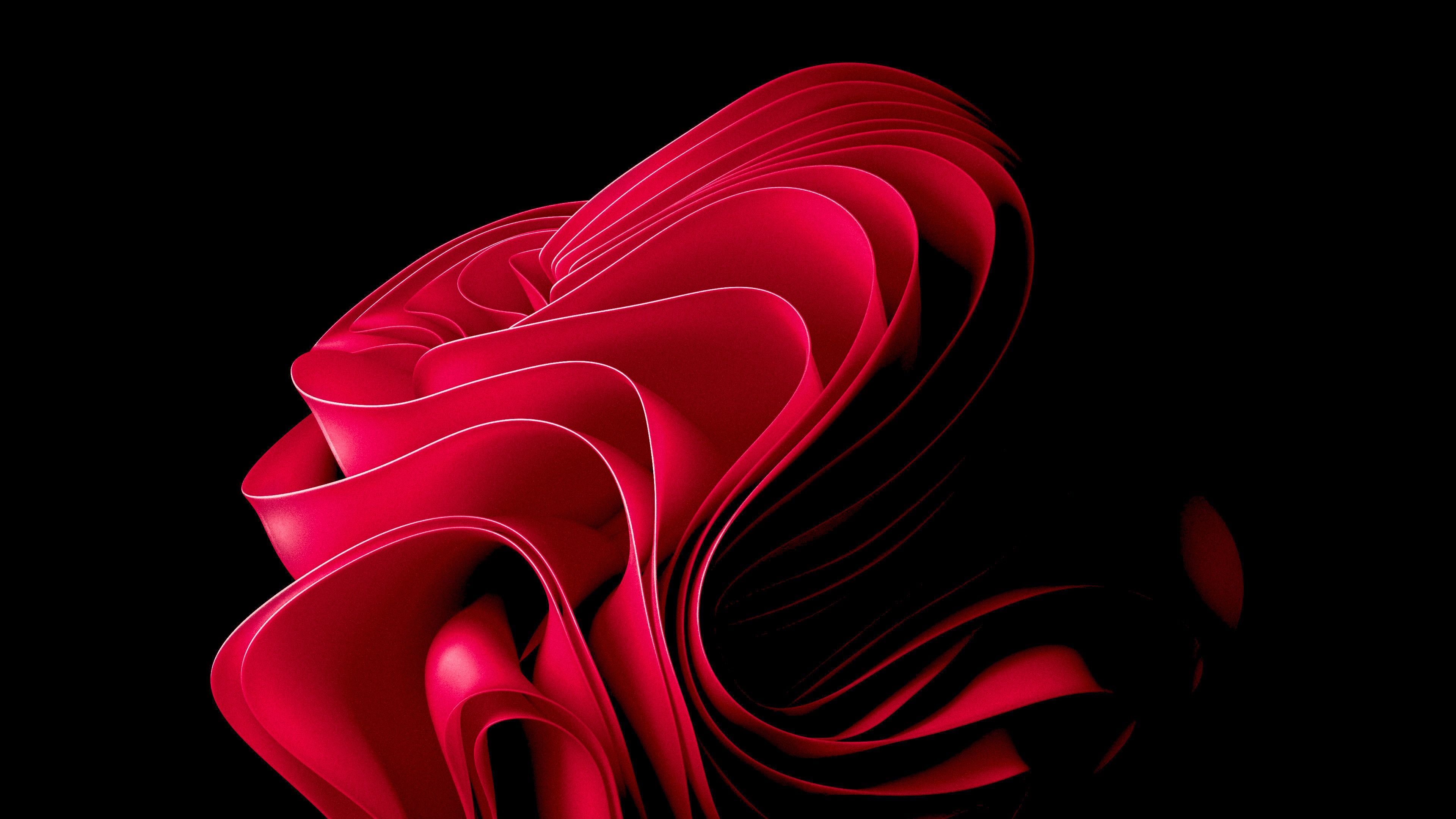 Windows 11 Abstract Red Bloom 4K Wallpaper