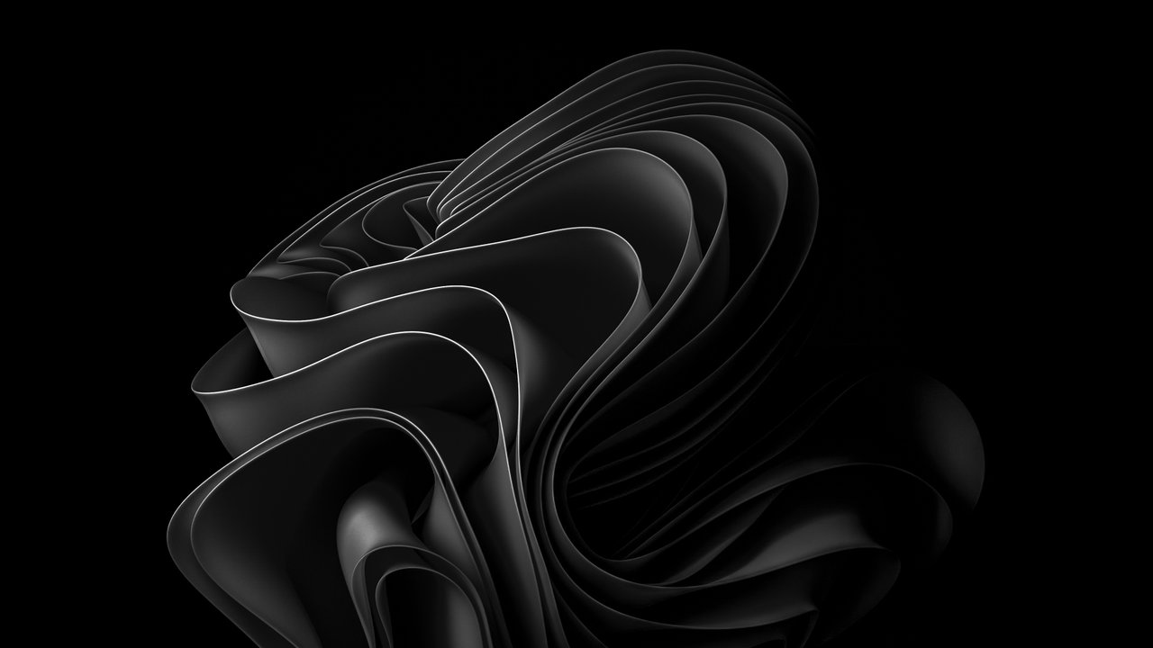 Windows 11 Black Abstract Bloom 4K Wallpaper