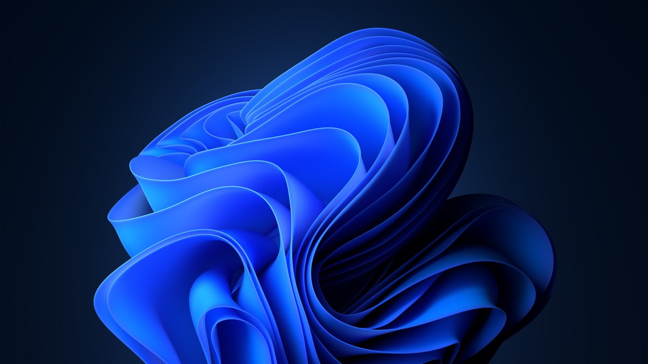 Windows 11 Abstract Dark Blue Bloom 4K Wallpaper