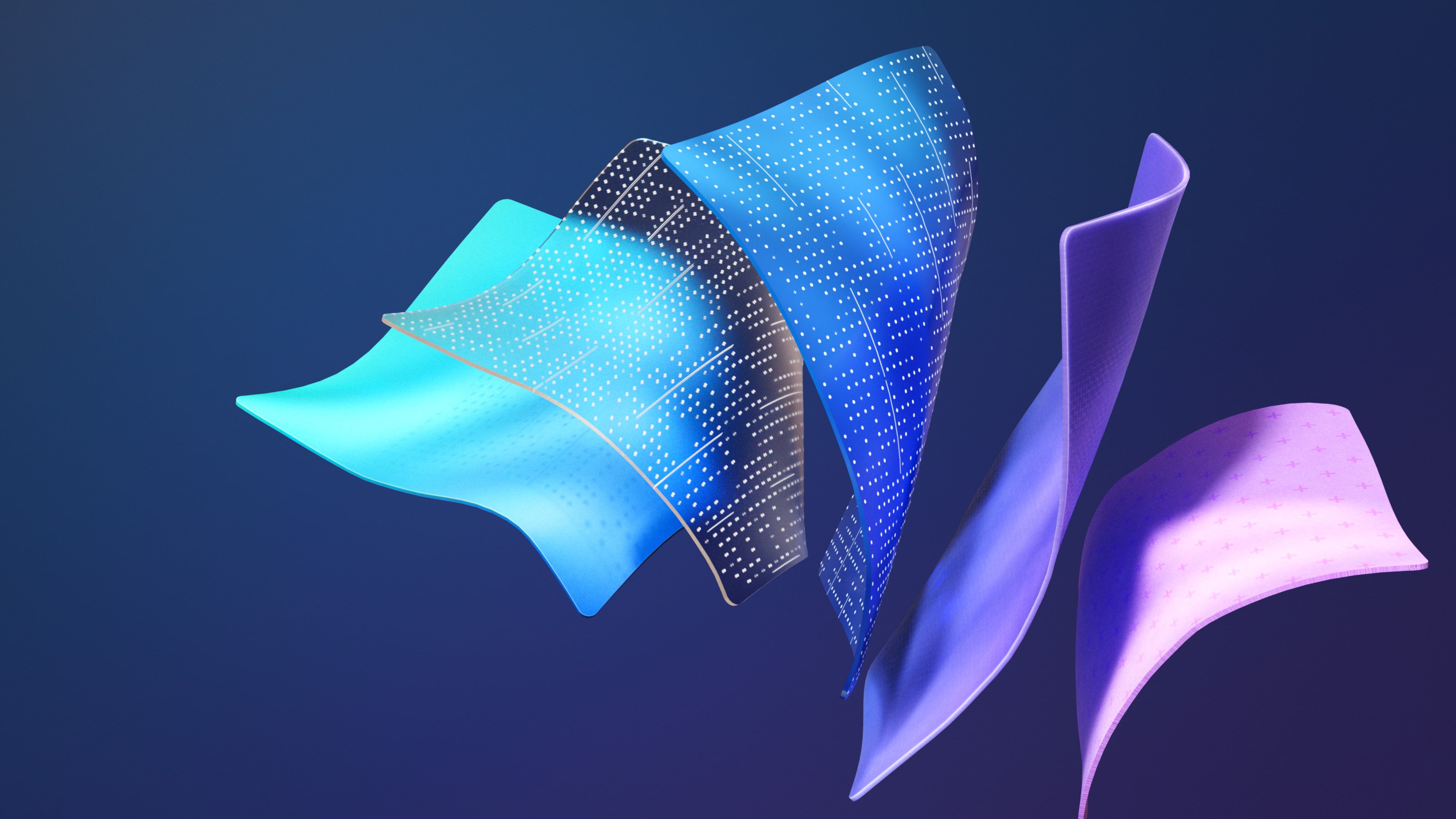 Windows 11 Blue Purple Layers 4K Wallpaper