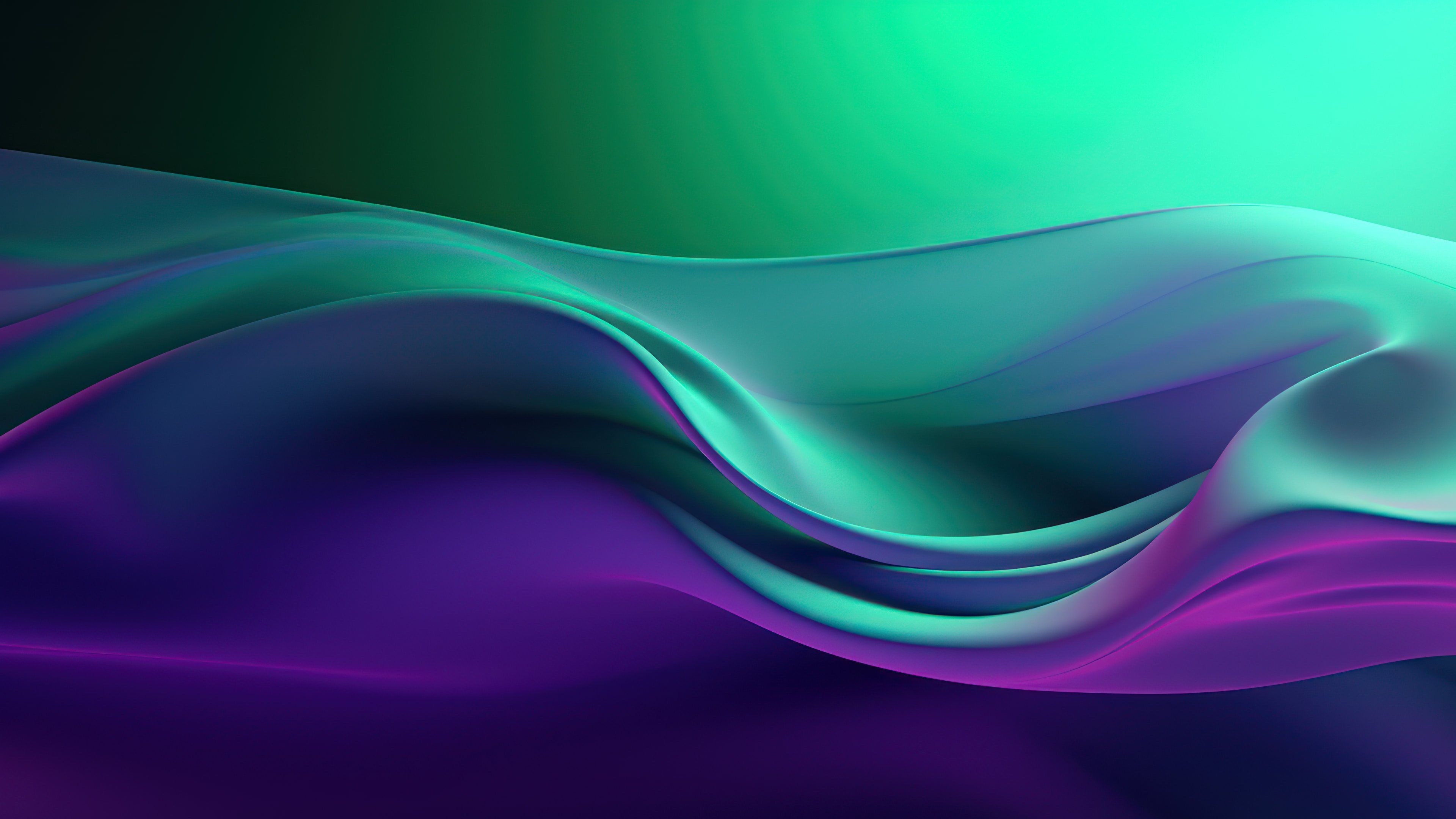 Green Purple Abstract Layers 4K Wallpaper