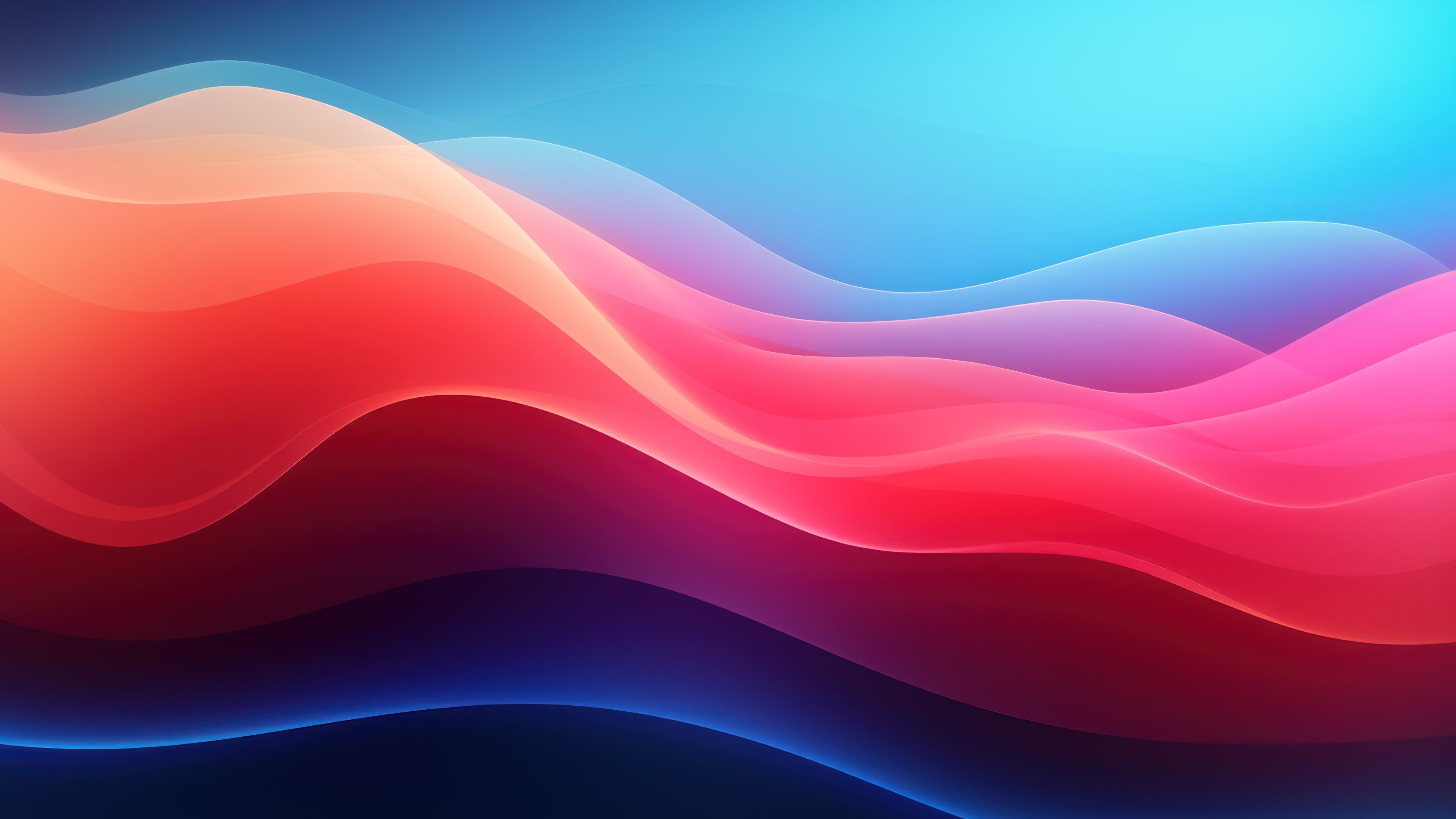 Abstract Colorful Wave Lines in Motion 4K Wallpaper