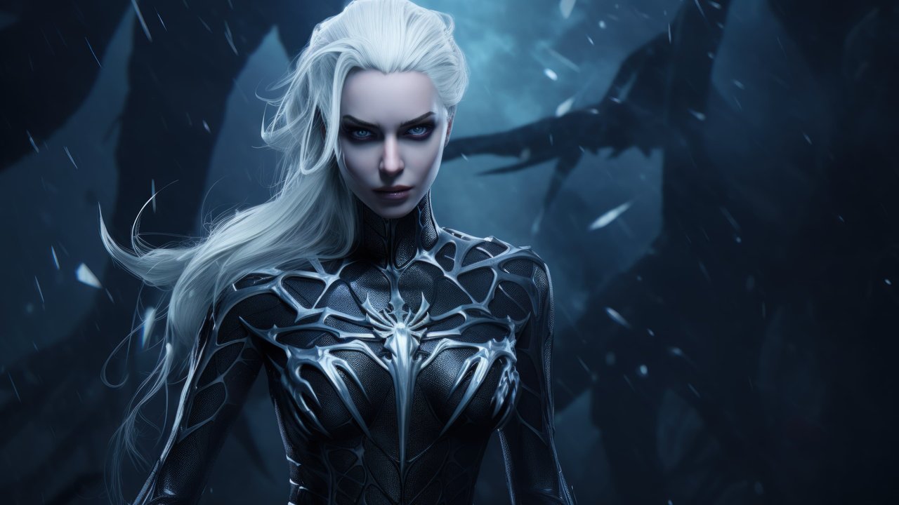 Elsa Spider-Venom 4K Wallpaper