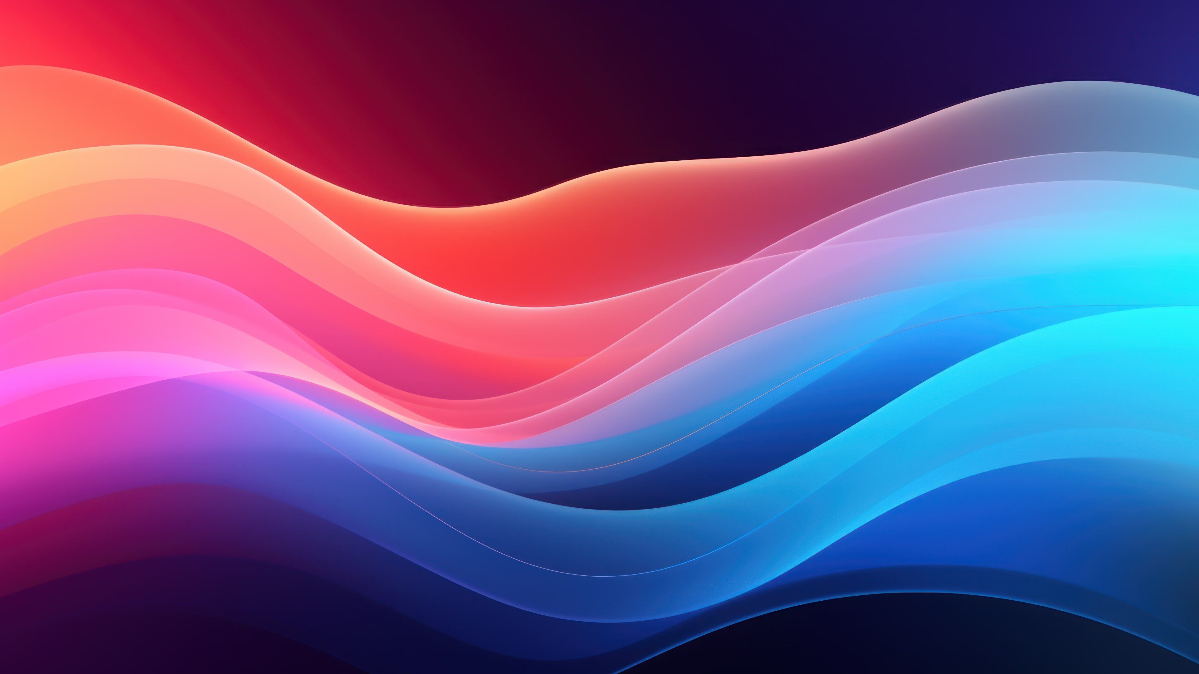 Colorful Abstract Flowing Waves 4K Wallpaper