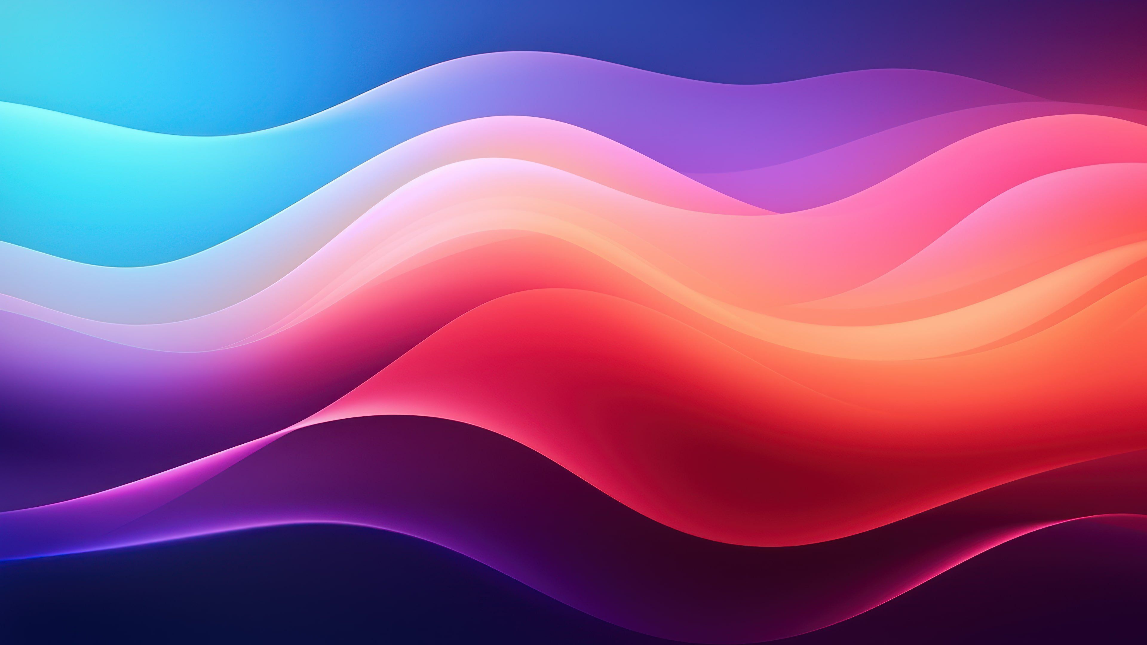 Colorful Abstract Wave Lines in Motion 4K Wallpaper