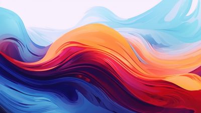 Abstract Orange Blue Waves Splash Illustration 4K Wallpaper